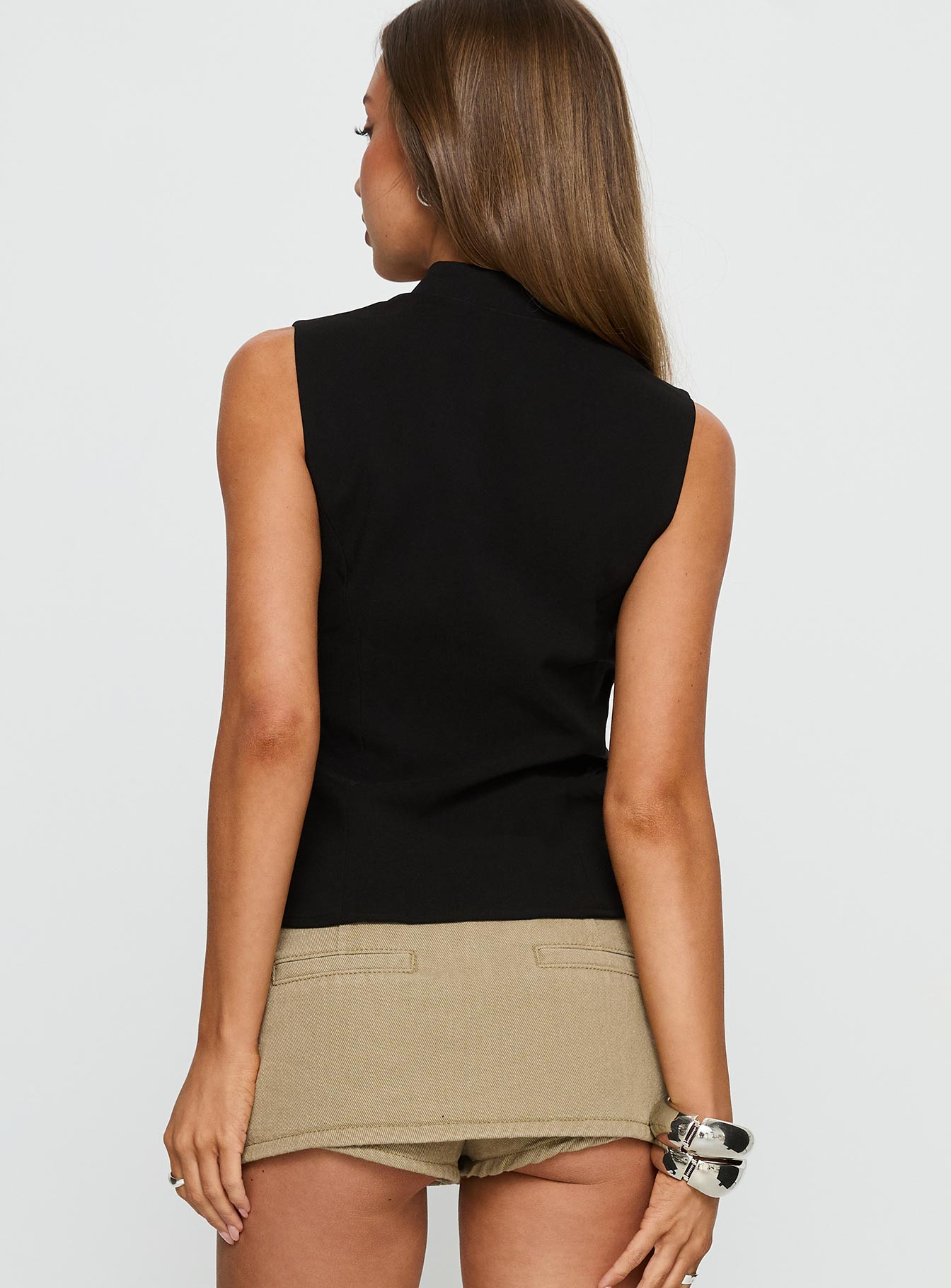 Amry Lace Up Sleeveless Top Black - Image 5