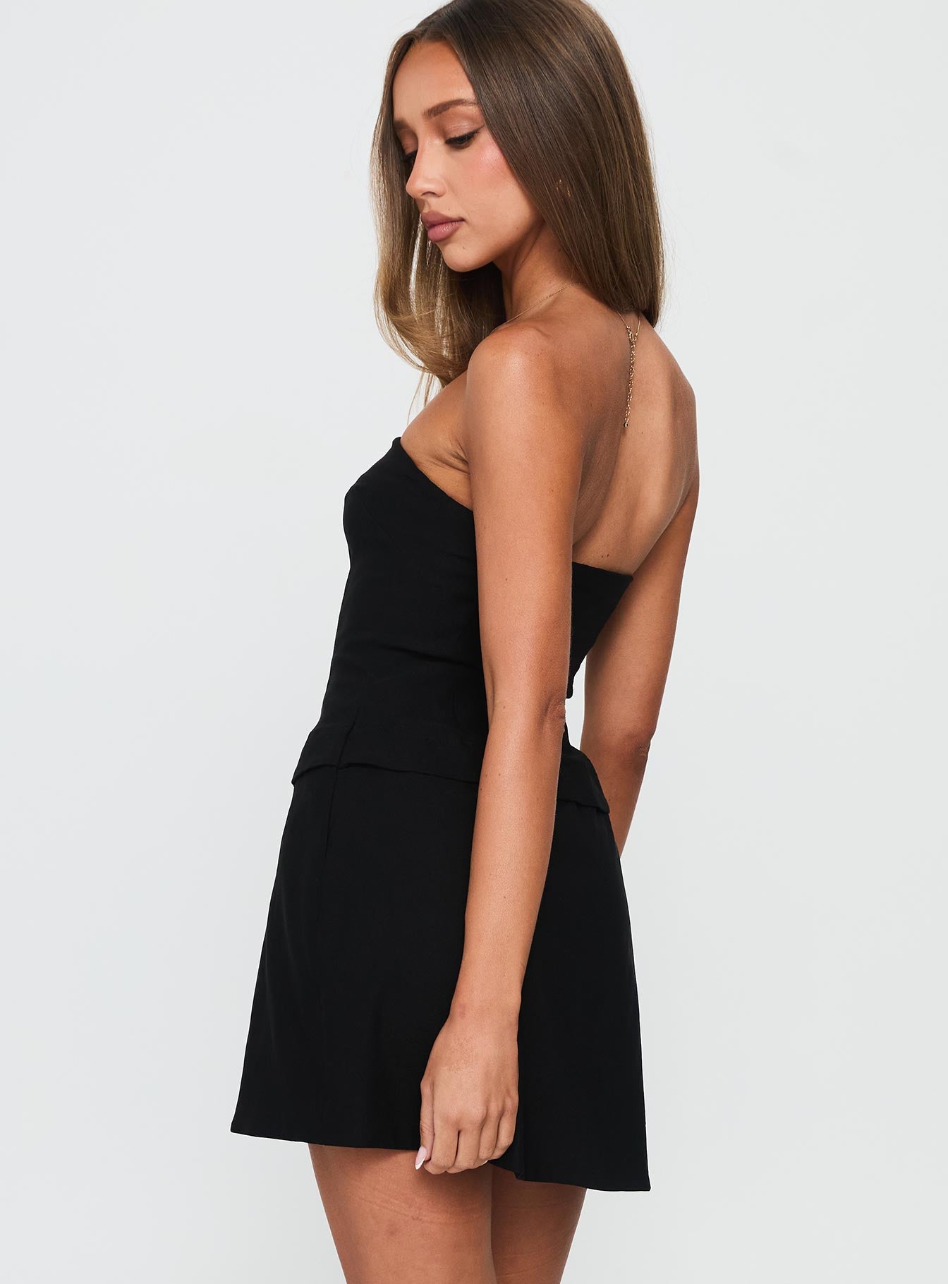 Nutmeg Strapless Mini Dress Black - Image 4