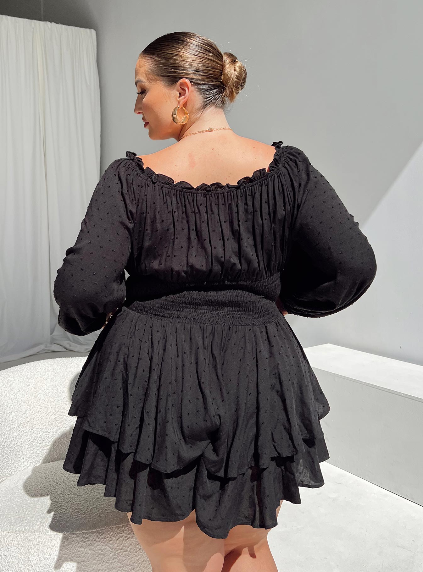 The Love Galore Long Sleeve Romper Black Curve - Image 4