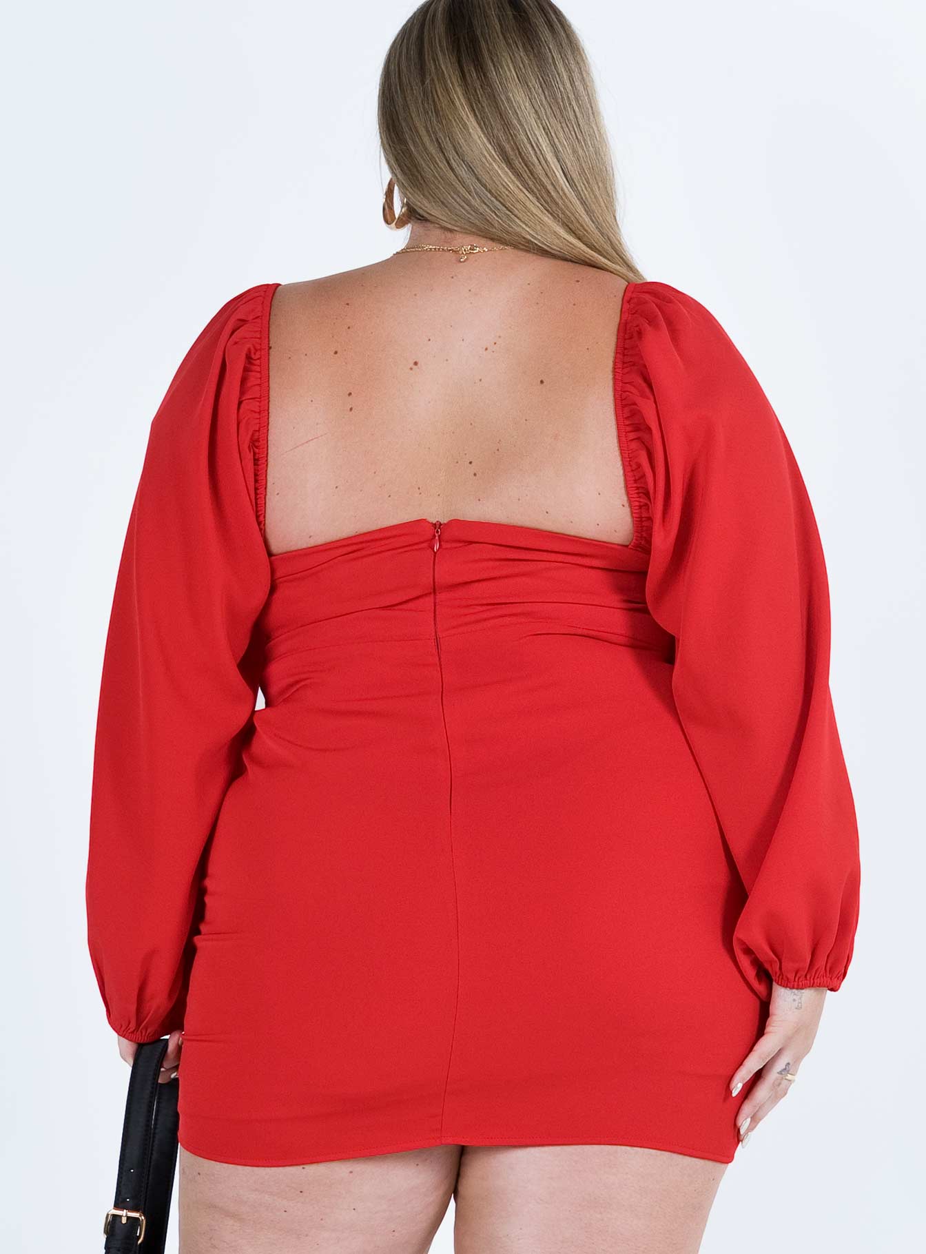 Lillie Long Sleeve Mini Dress Red Curve - Image 5