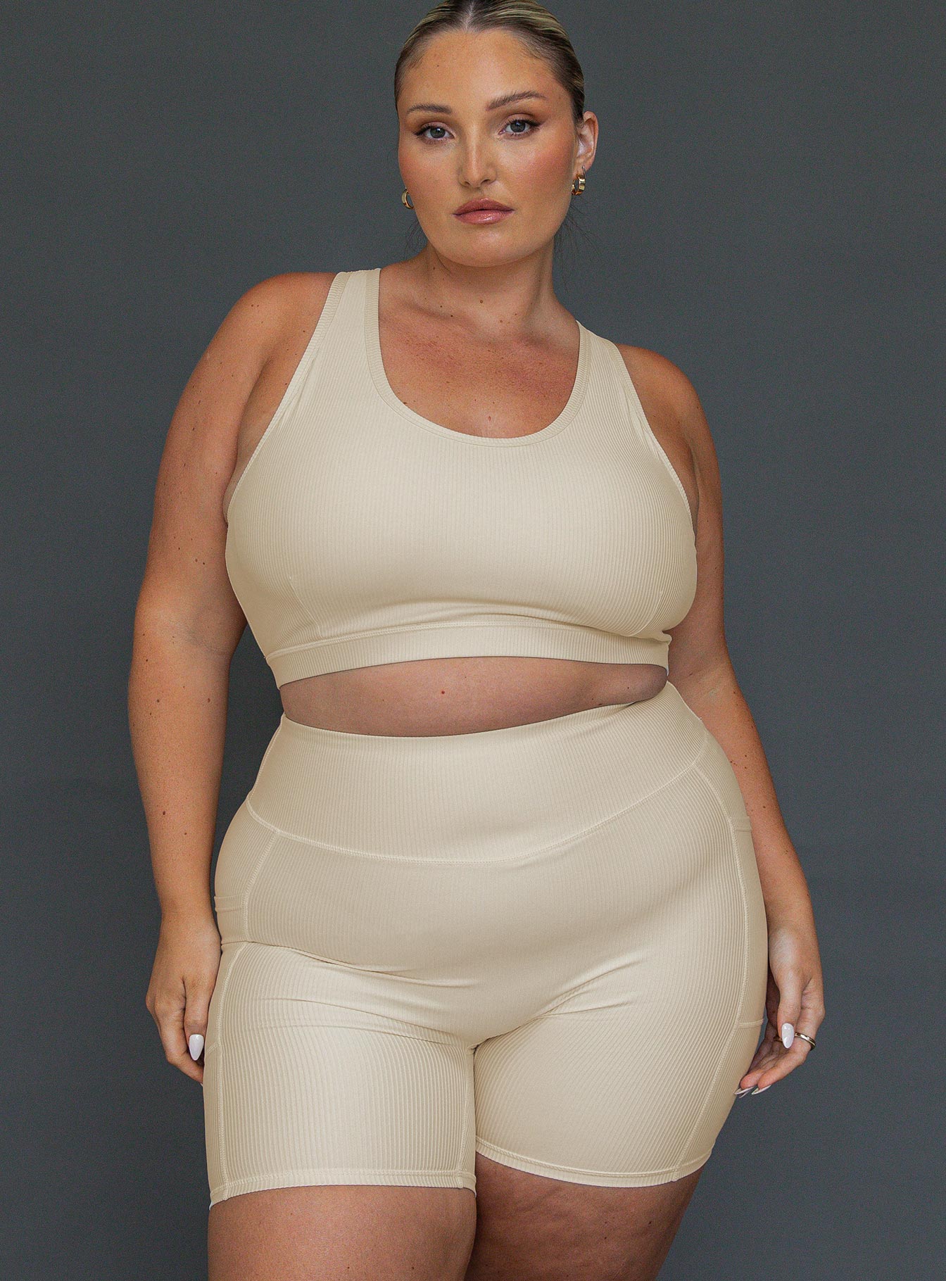 Turbo Activewear Rib Top Latte Curve - Image 4