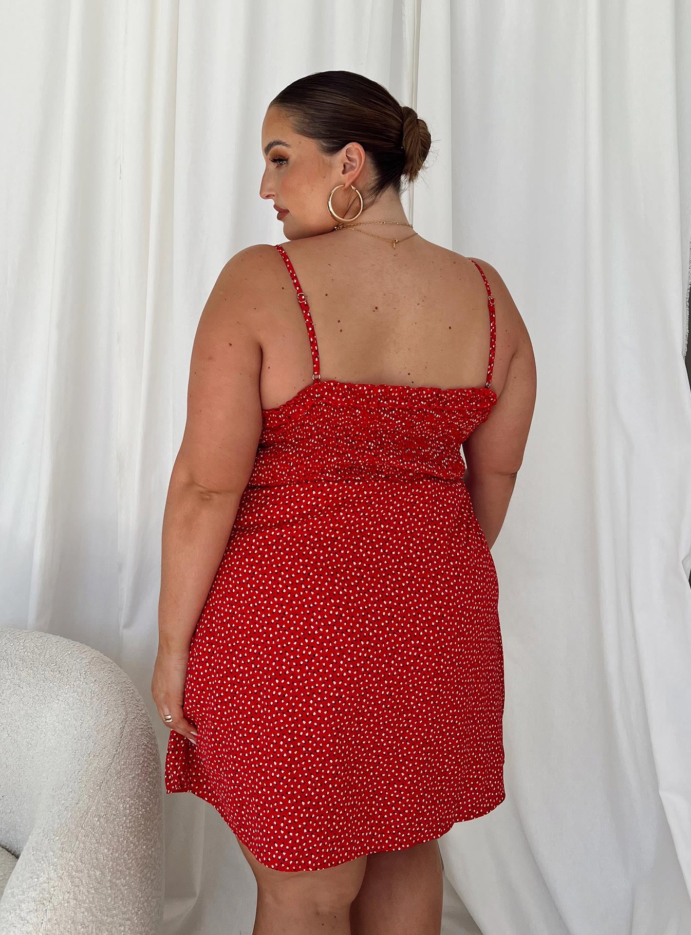 Love Birds Mini Dress Red Curve - Image 4