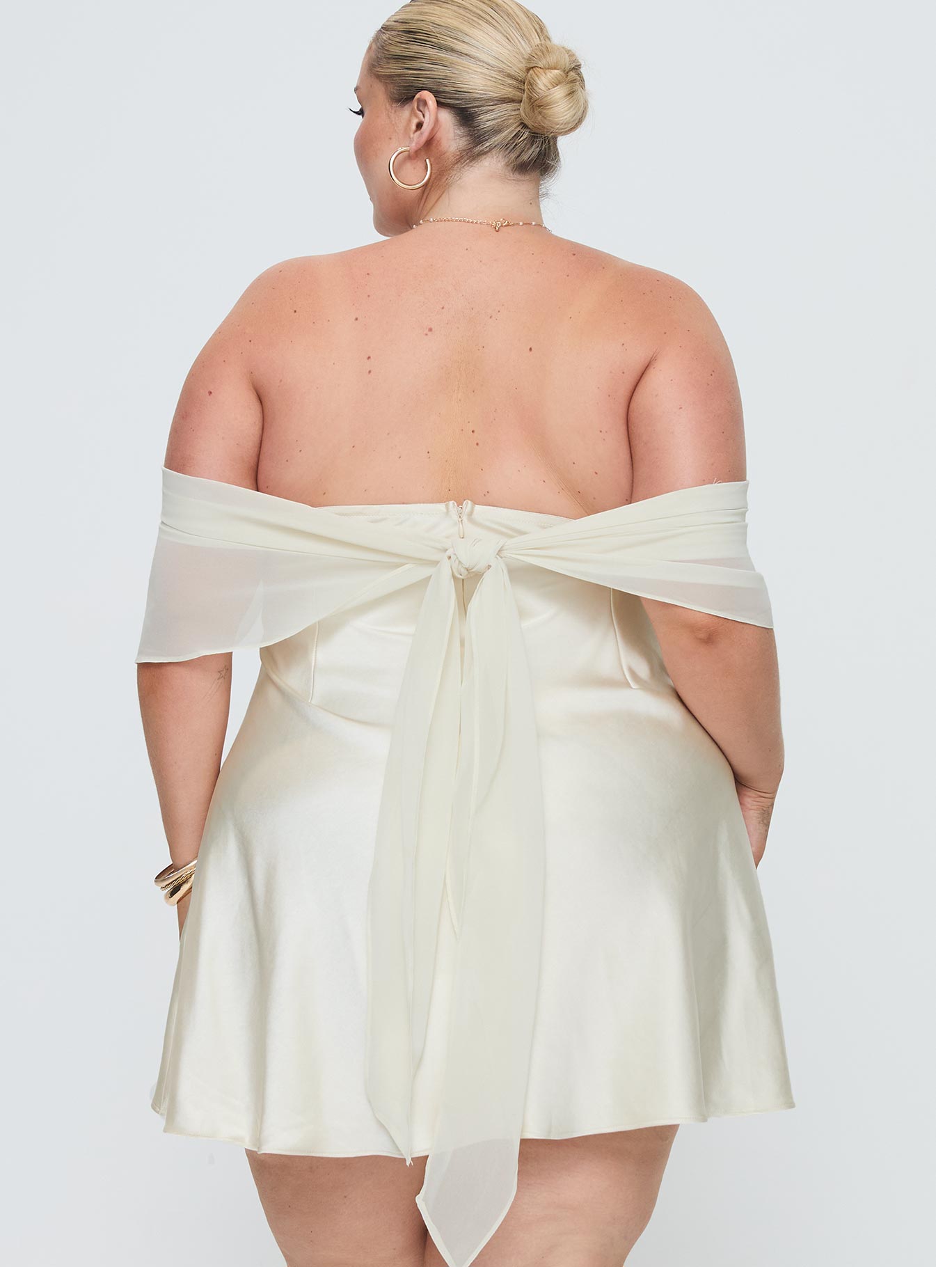 Adoration Mini Dress Cream Curve - Image 5
