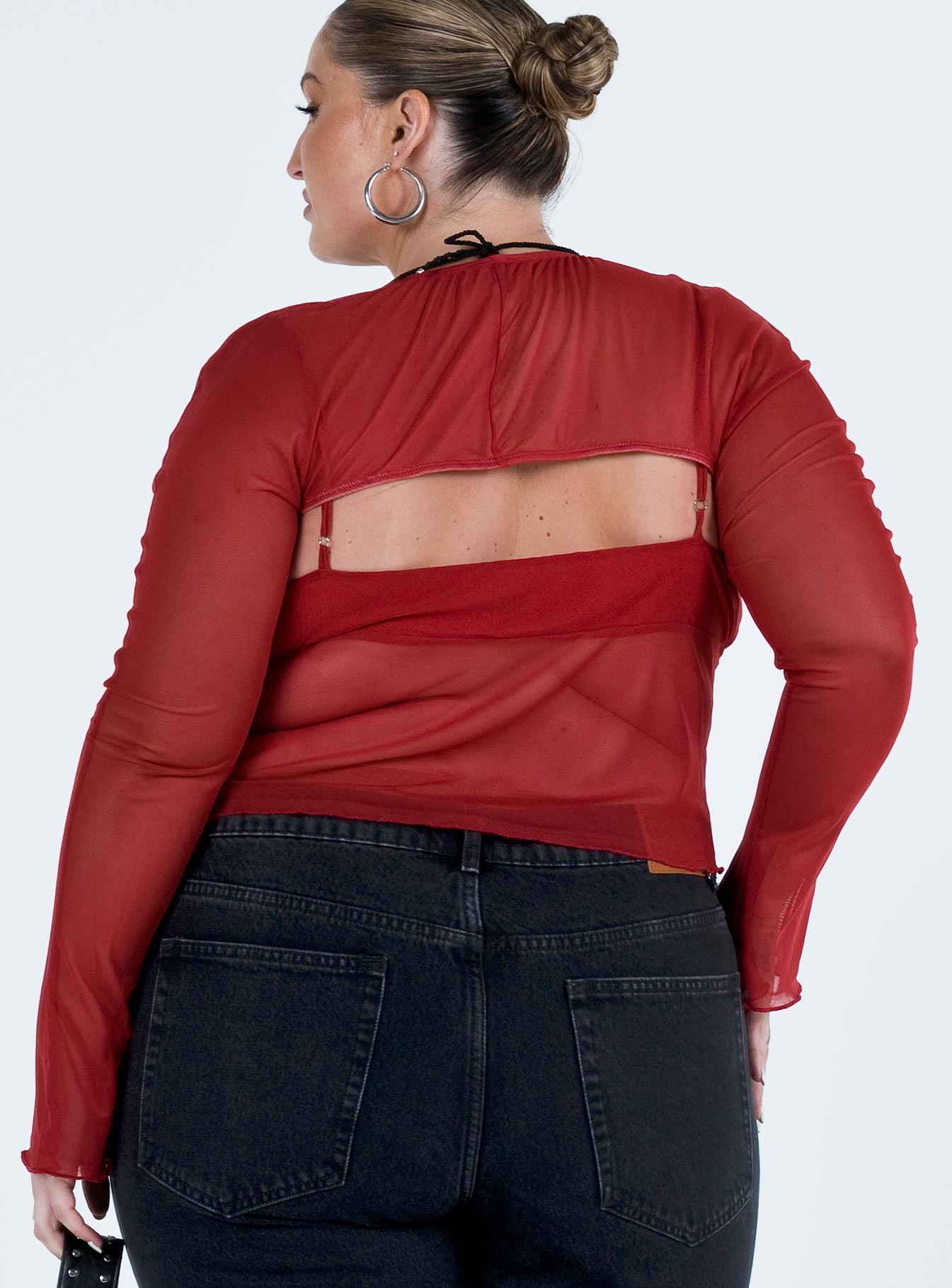 Tallah Two Piece Bolero Top Red Curve - Image 5