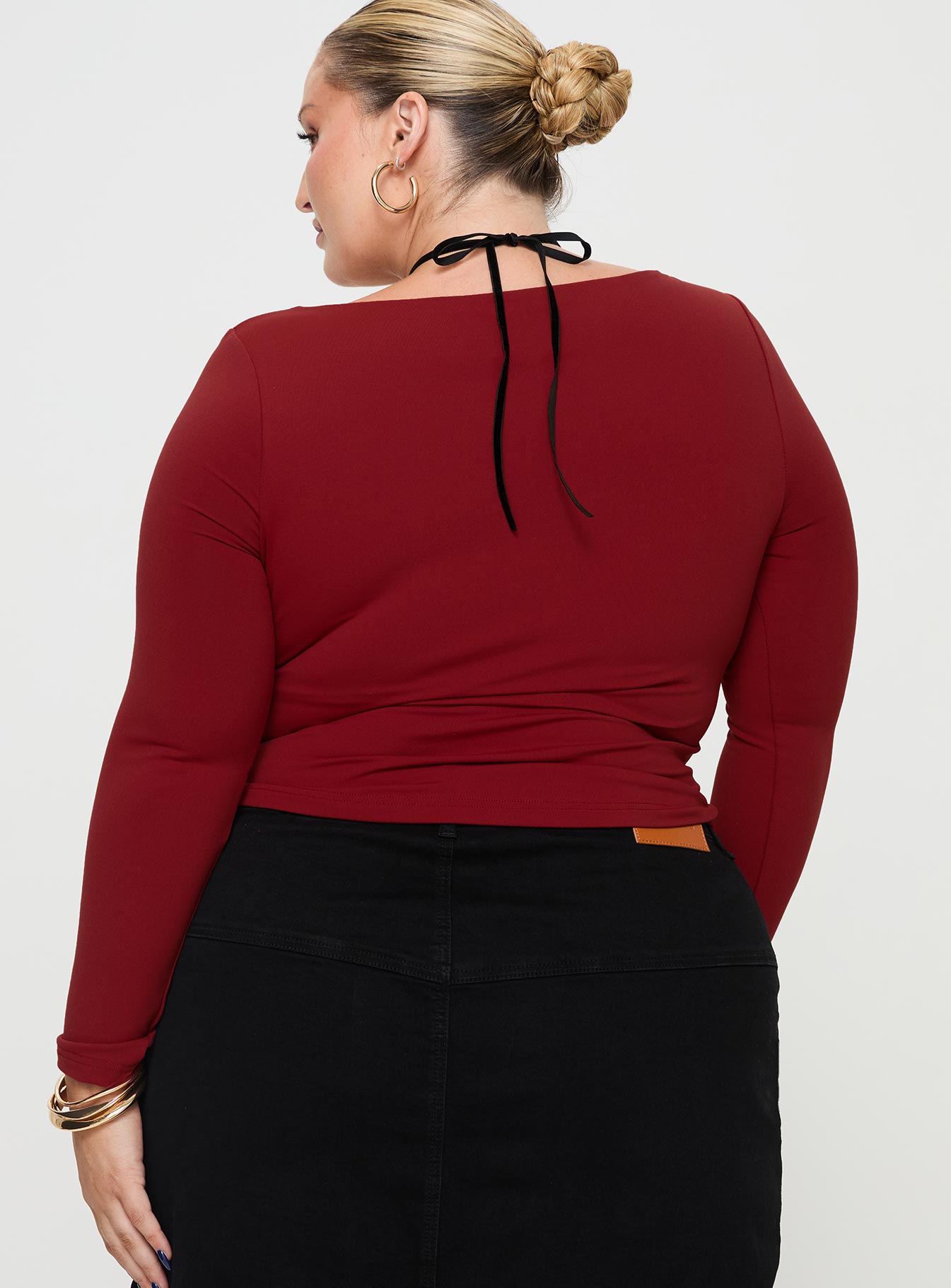 Selenie Long Sleeve Top Red Curve - Image 5