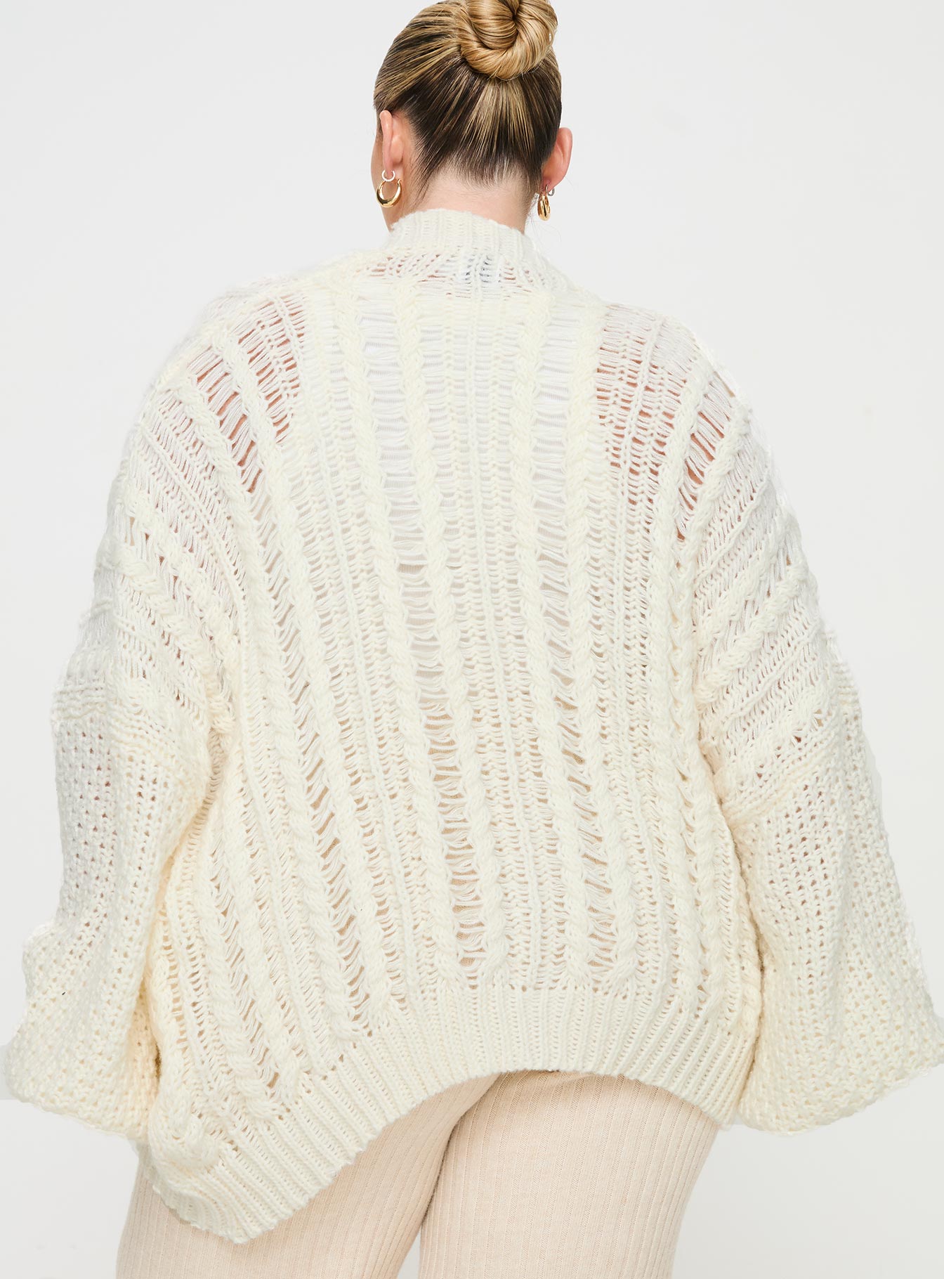 Abner Cable Cardigan Cream Curve - Image 5