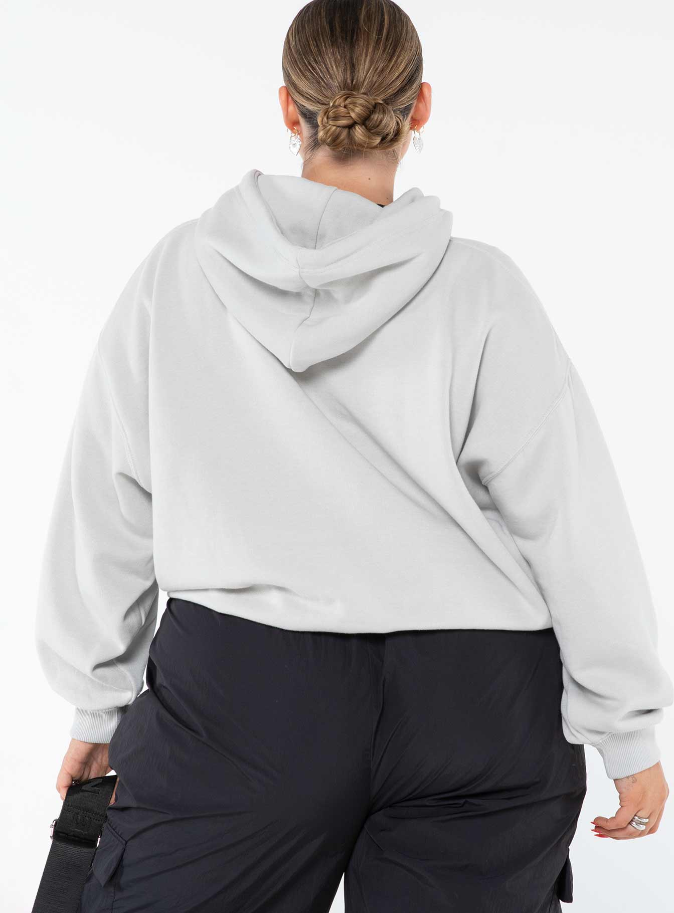 Princess Polly Hooded Sweatshirt Collegiate Text Grey / Green Curve - Image 5