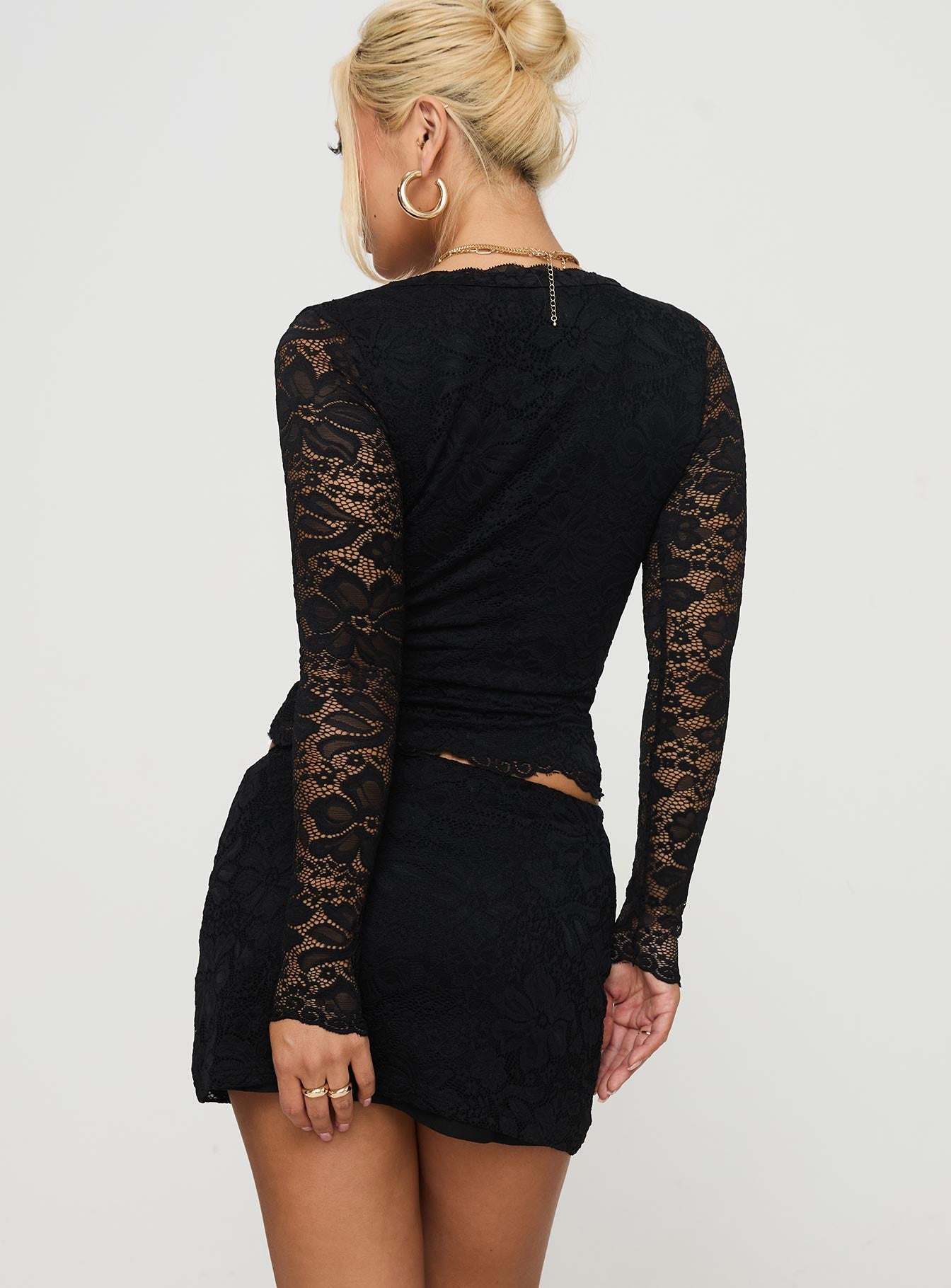 Morgynne Lace V Neck Set Black - Image 5