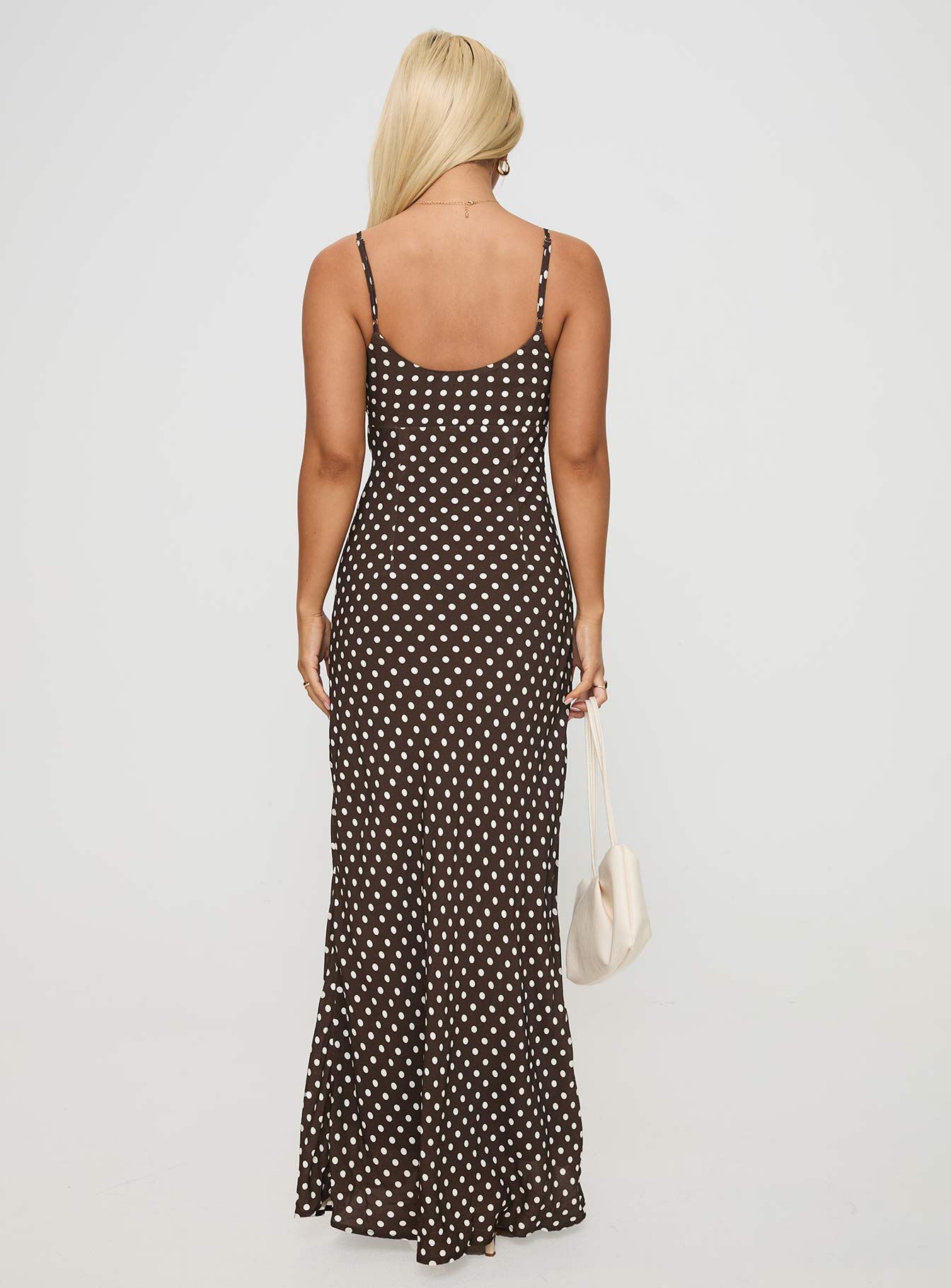 Jorjana Polka Maxi Dress Brown / White - Image 6