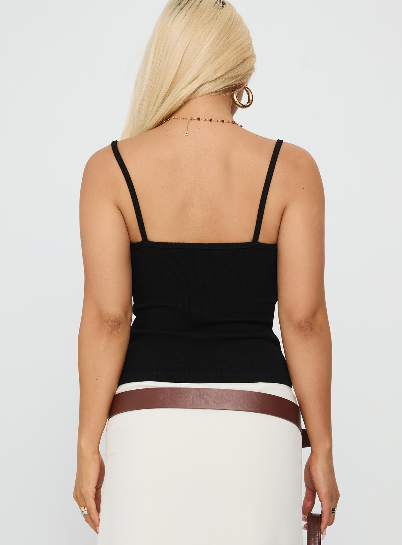 Sweetscape Bead Detail Cami Top Chilli / Black - Image 4