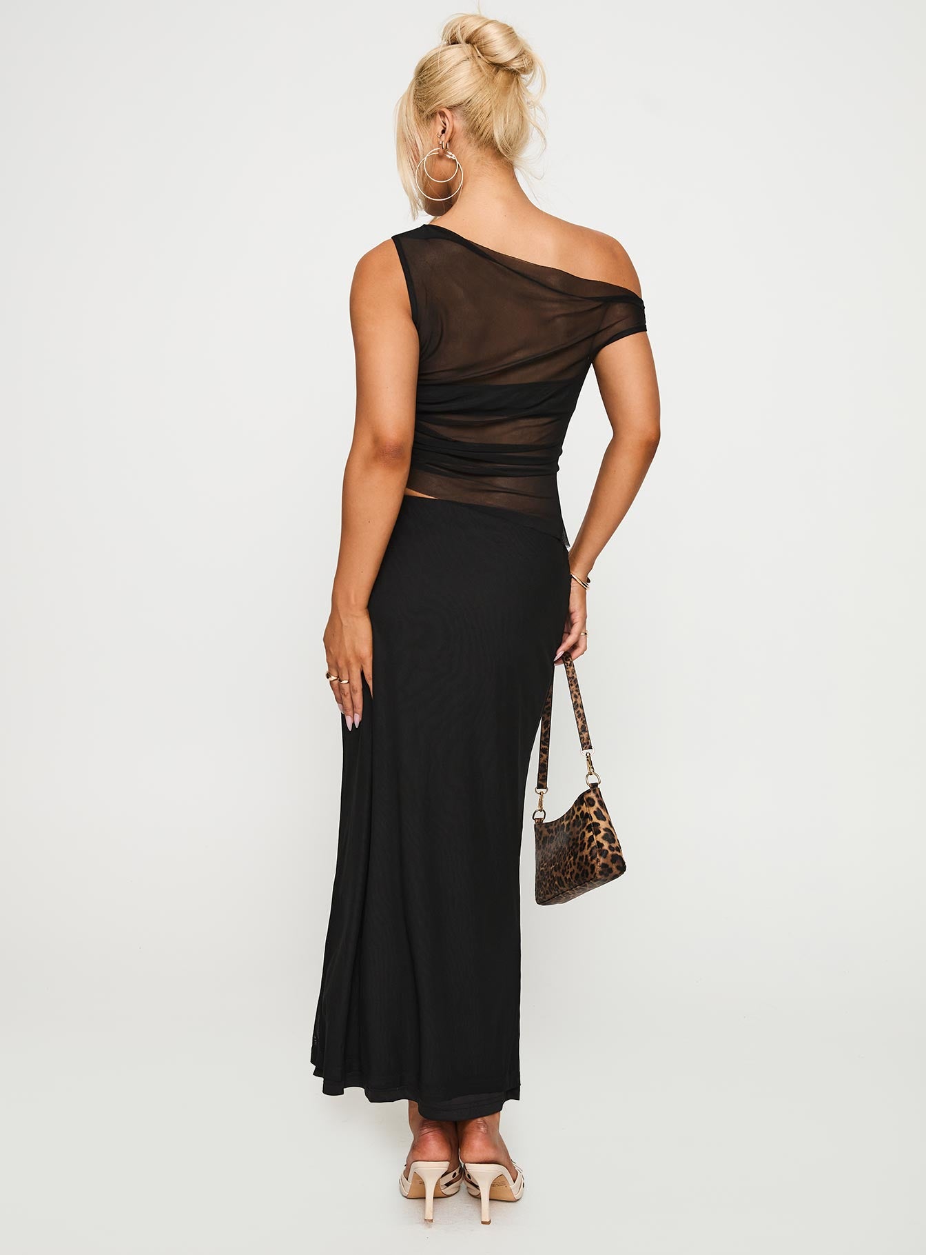 Aristocrat One Shoulder Mesh Set Black - Image 5