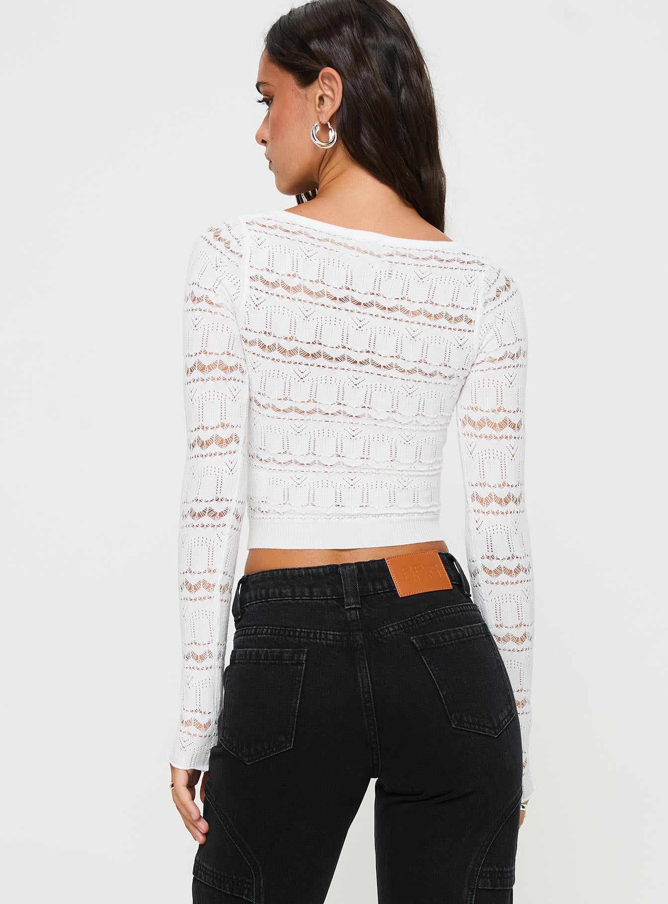 Valor Long Sleeve Knit Top White - Image 5