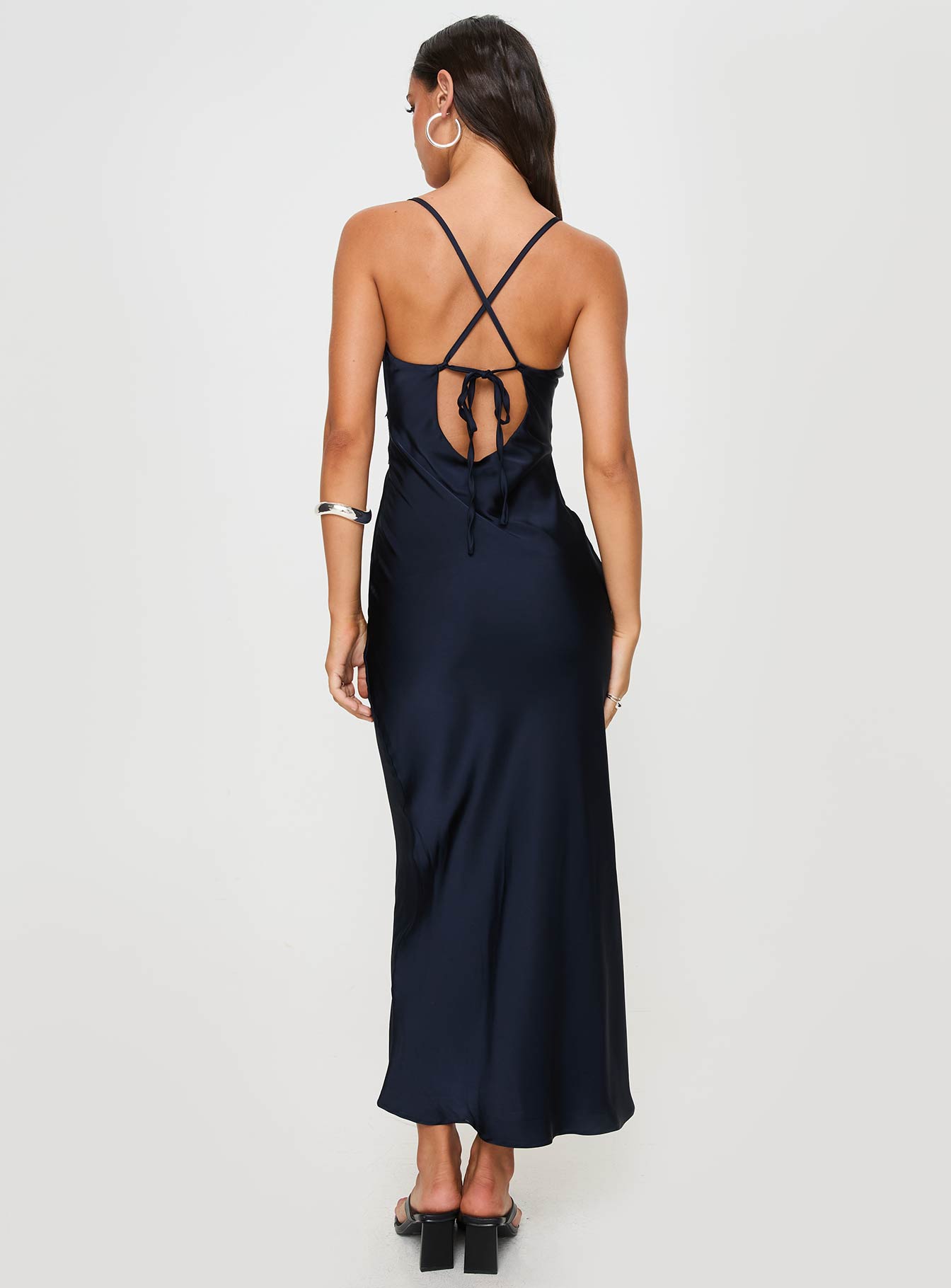 Treasure Bias Cut Maxi Dress Navy Petite - Image 4
