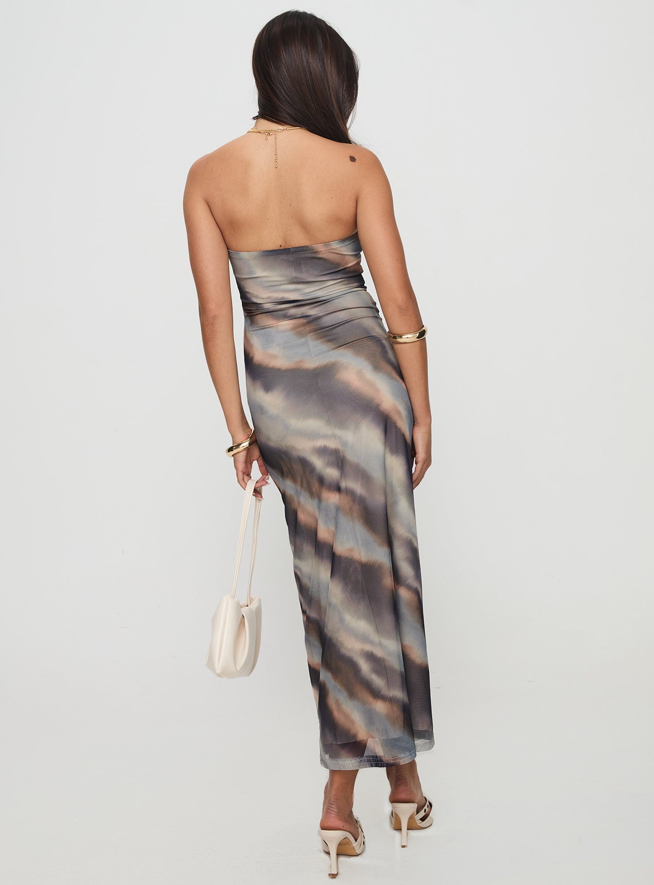 Pinacle Strapless Maxi Dress Brown - Image 4