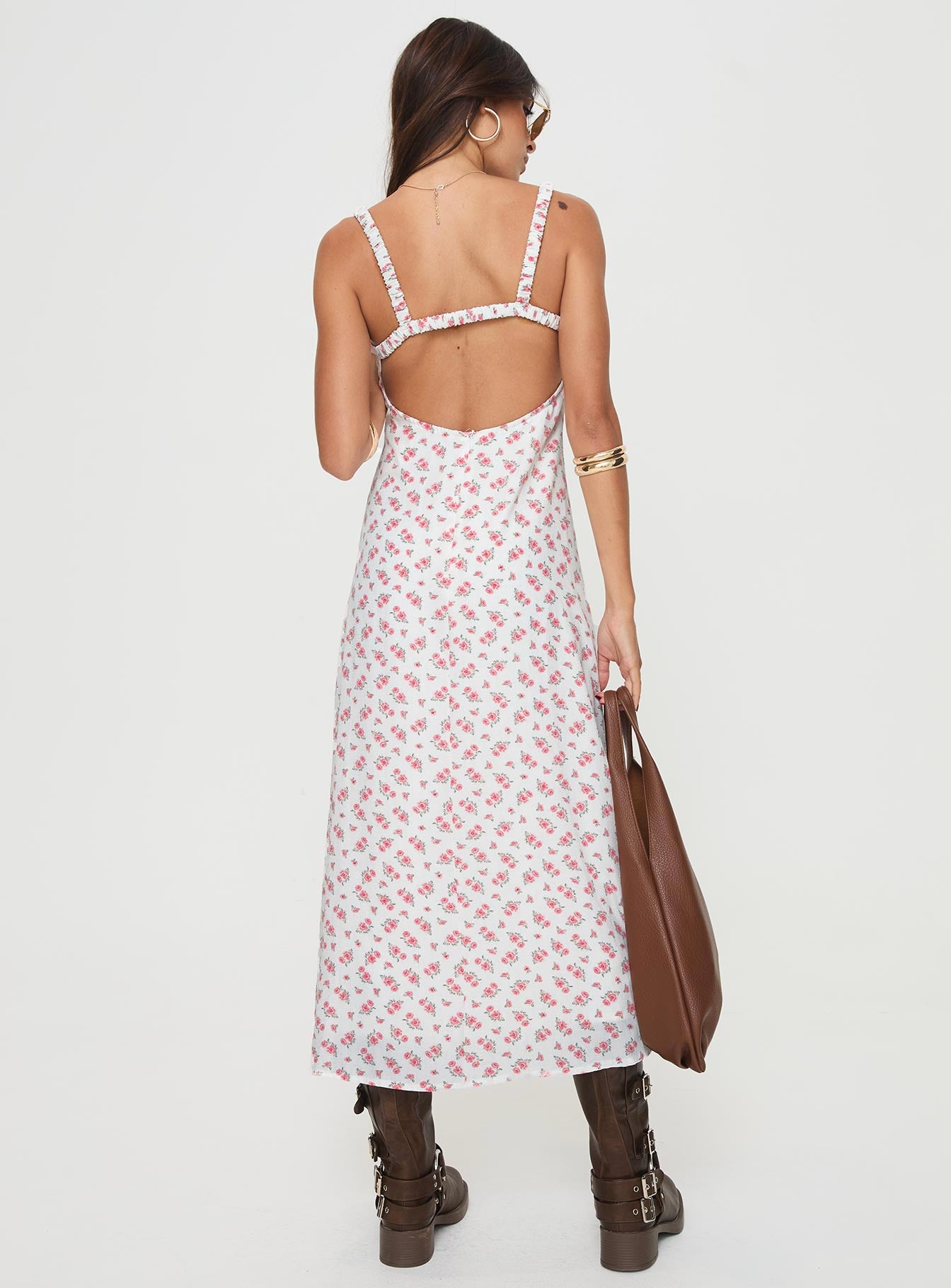 Georgia Midi Dress White / Pink Floral - Image 5