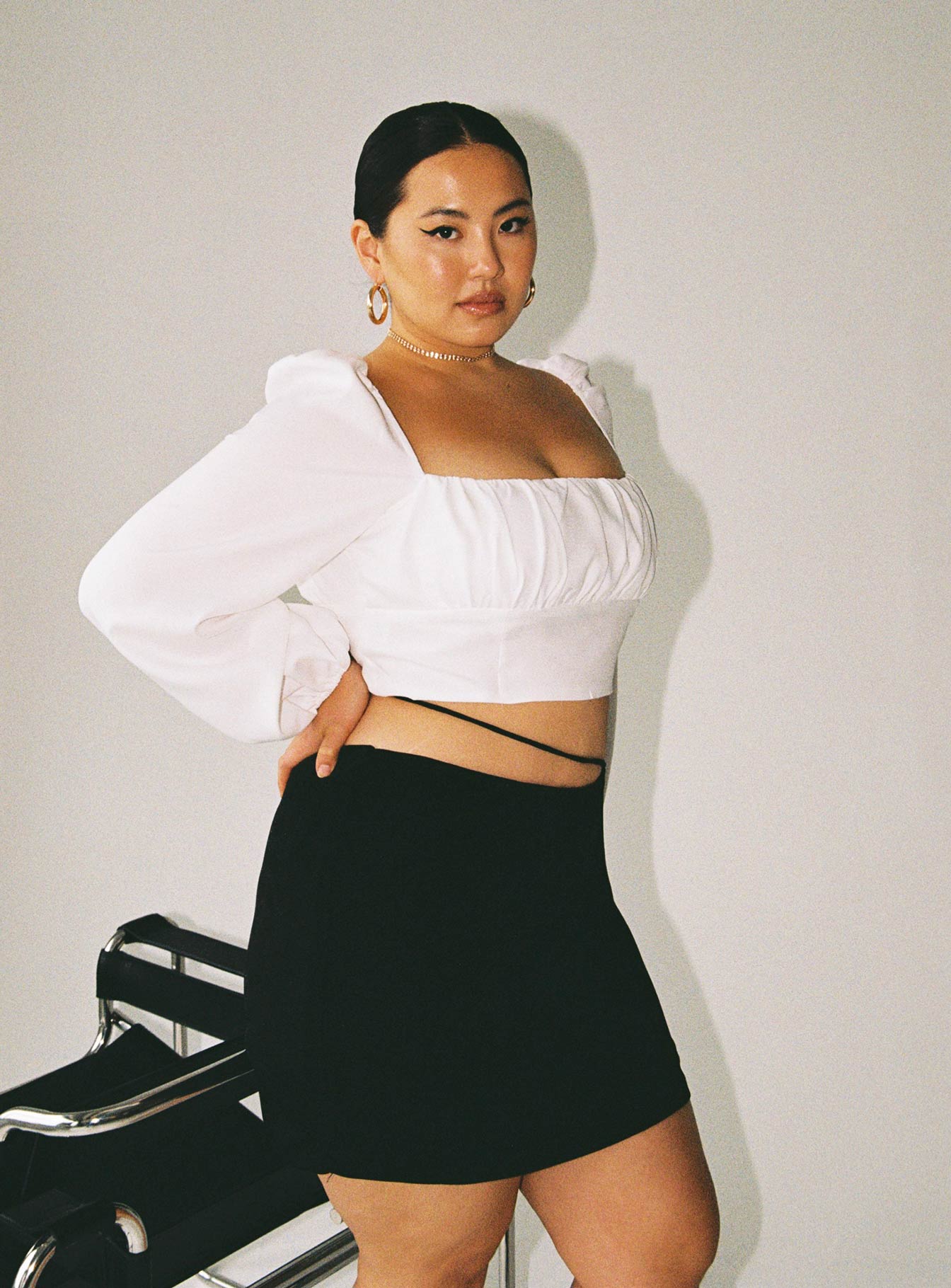 Ariah Long Sleeve Top White Curve Eco - Image 3