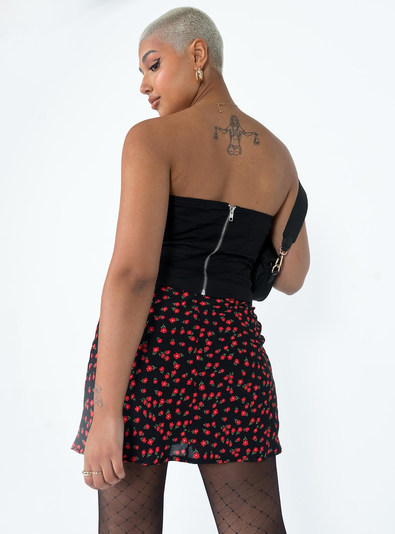Kerri Mini Skirt Black Floral - Image 5