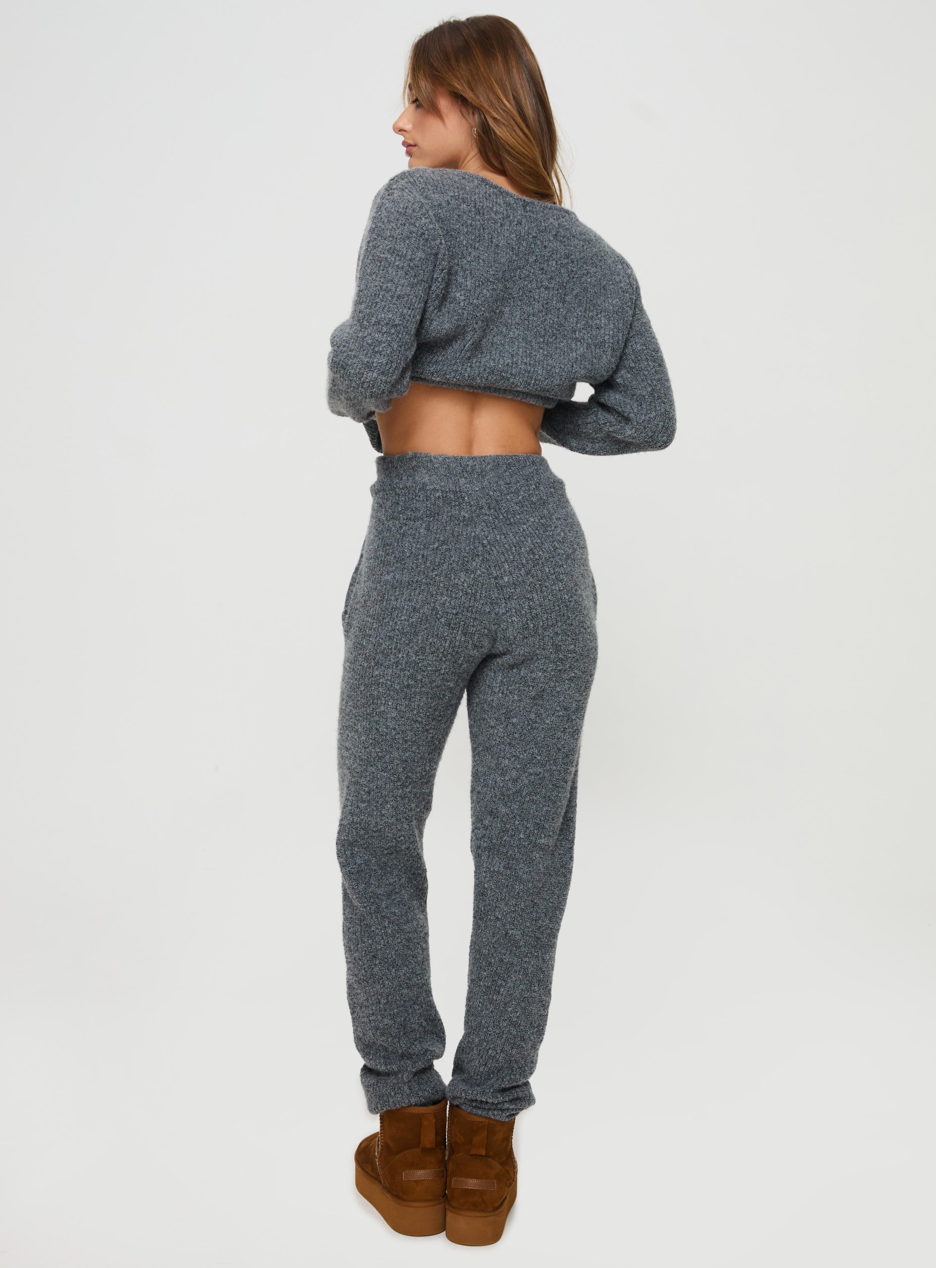Abrams Rib Knit Pants Charcoal Marle - Image 5