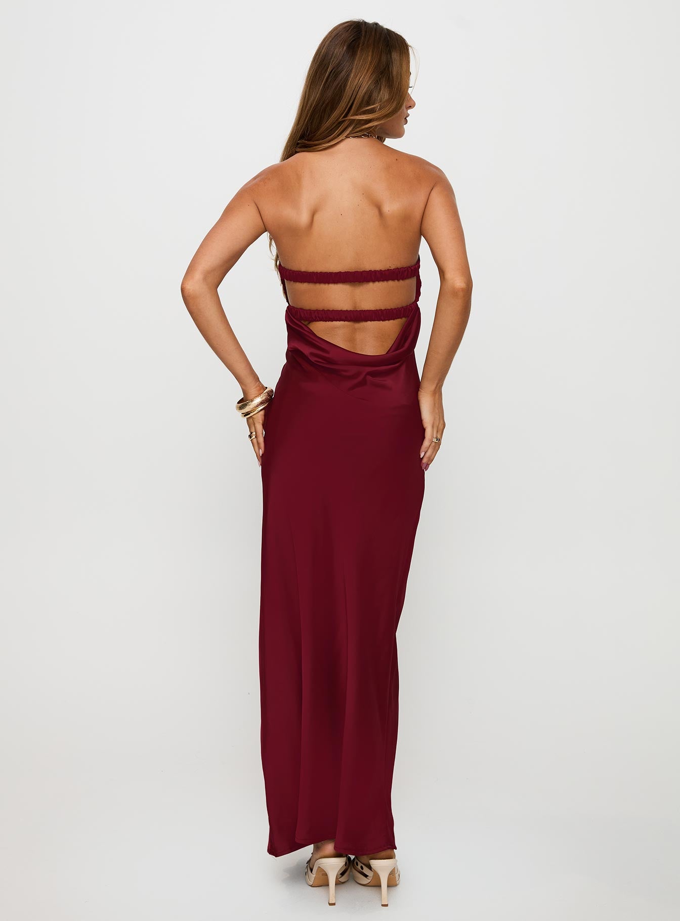Faviola Strapless Maxi Dress Burgundy - Image 5