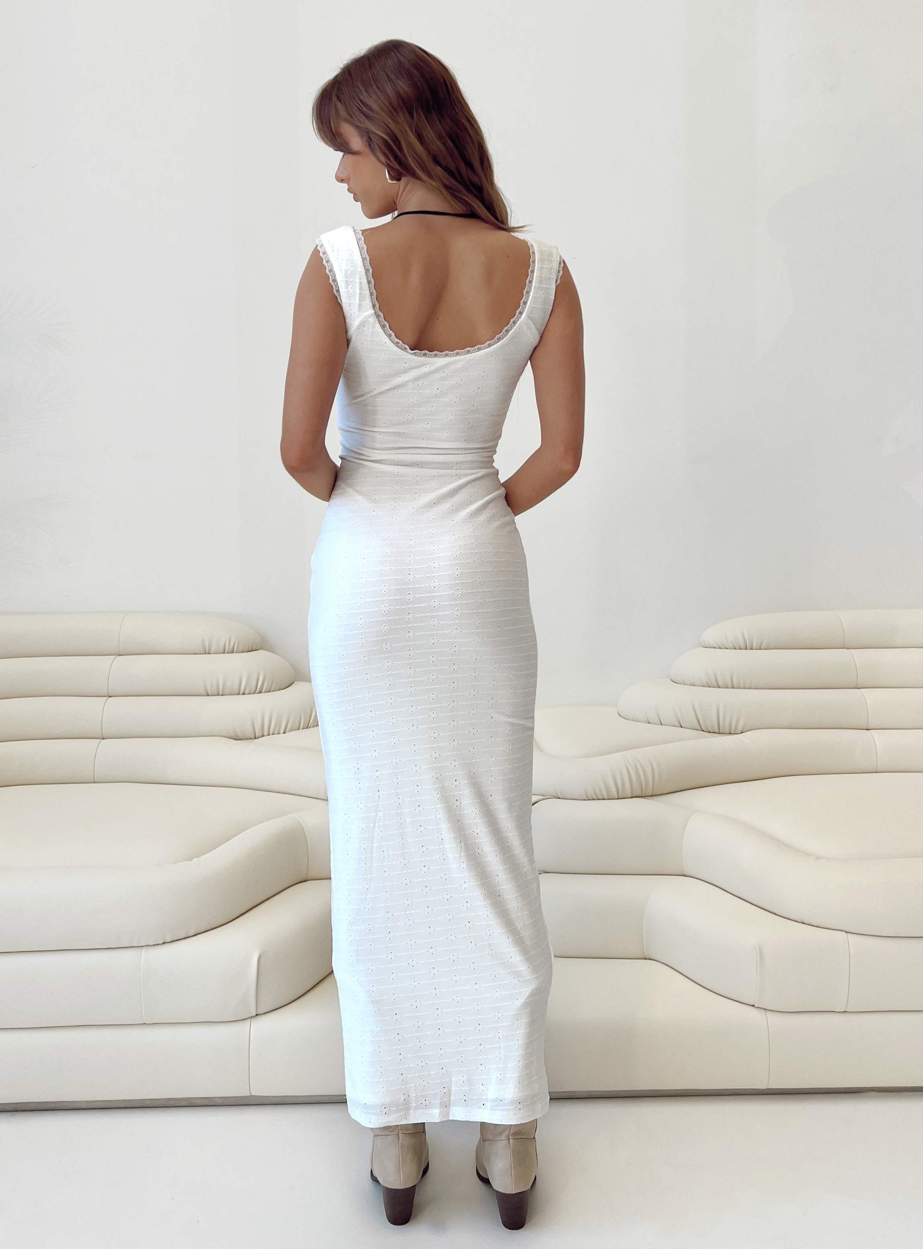 Tana Maxi Dress White - Image 4
