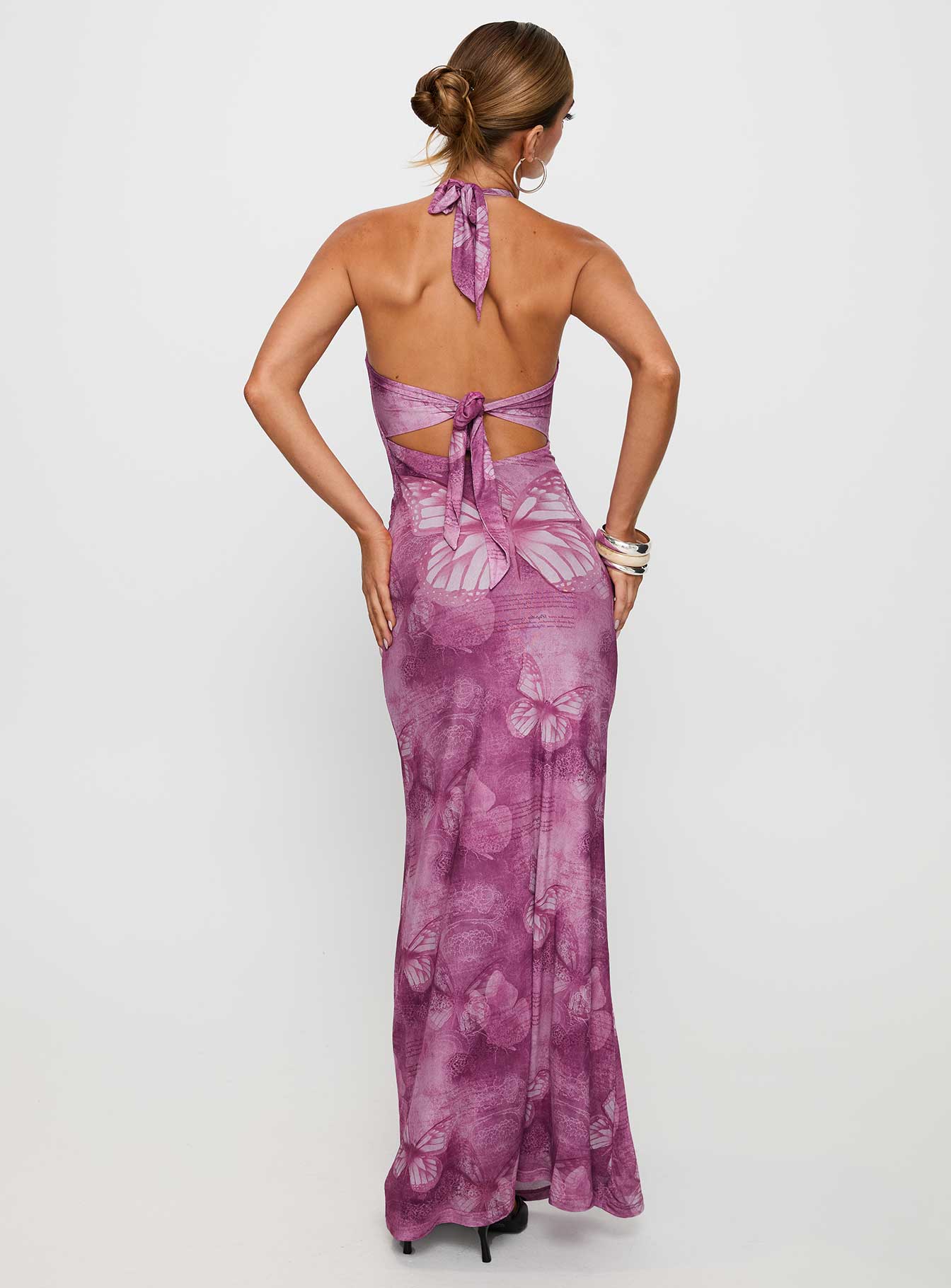 Nathaleia Halter Maxi Dress Purple - Image 5