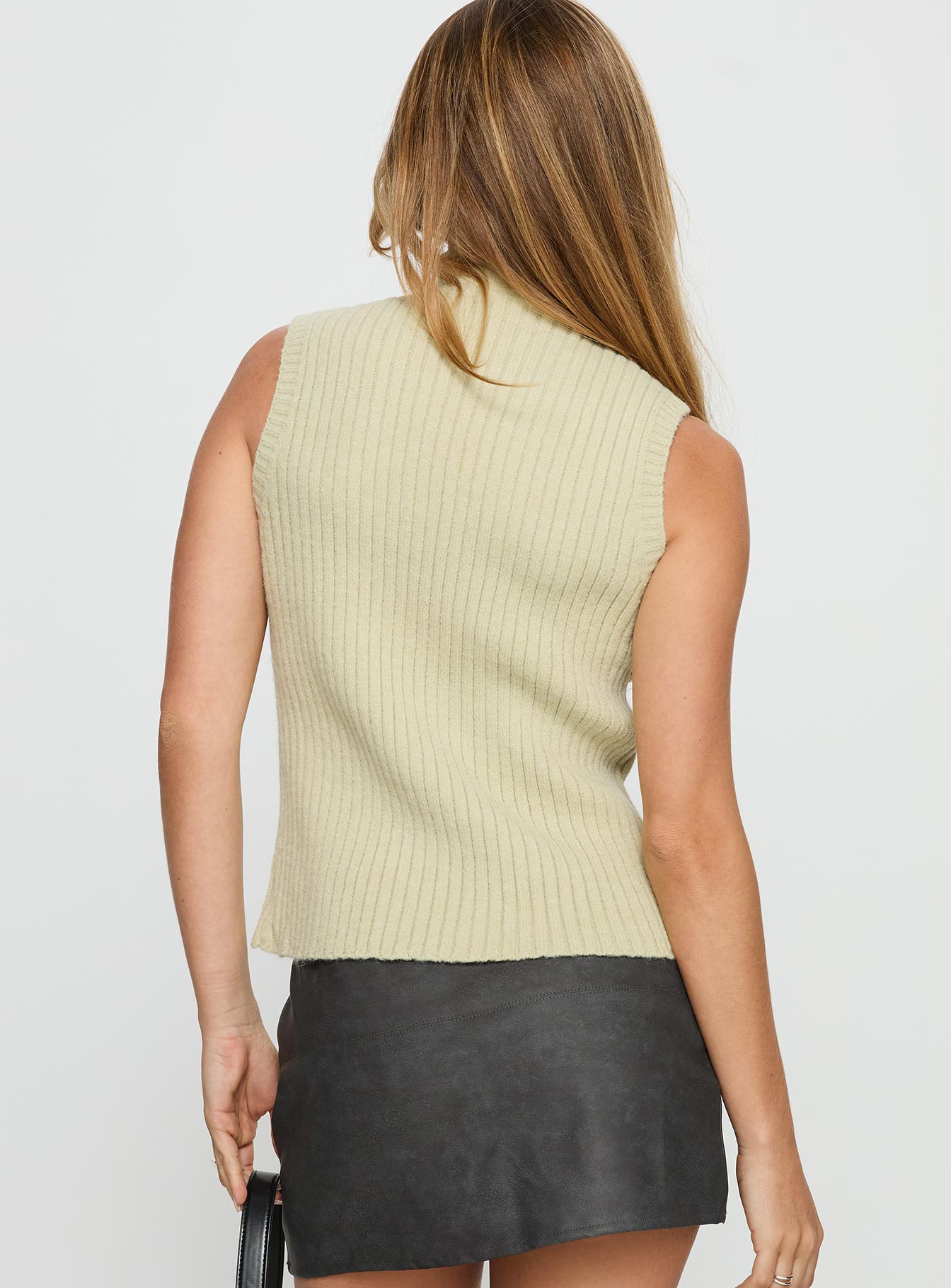 Mayleen Sleeveless High Neck Top Sage - Image 5