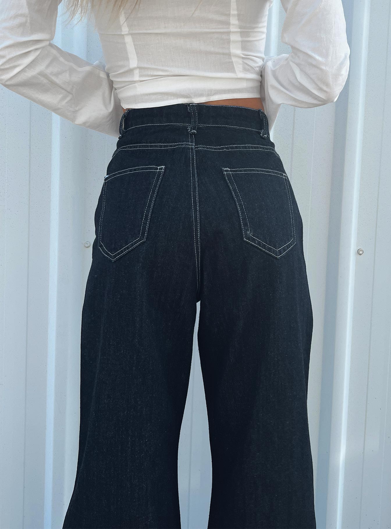 Boorala Wide Leg Jeans Dark Wash Denim - Image 4