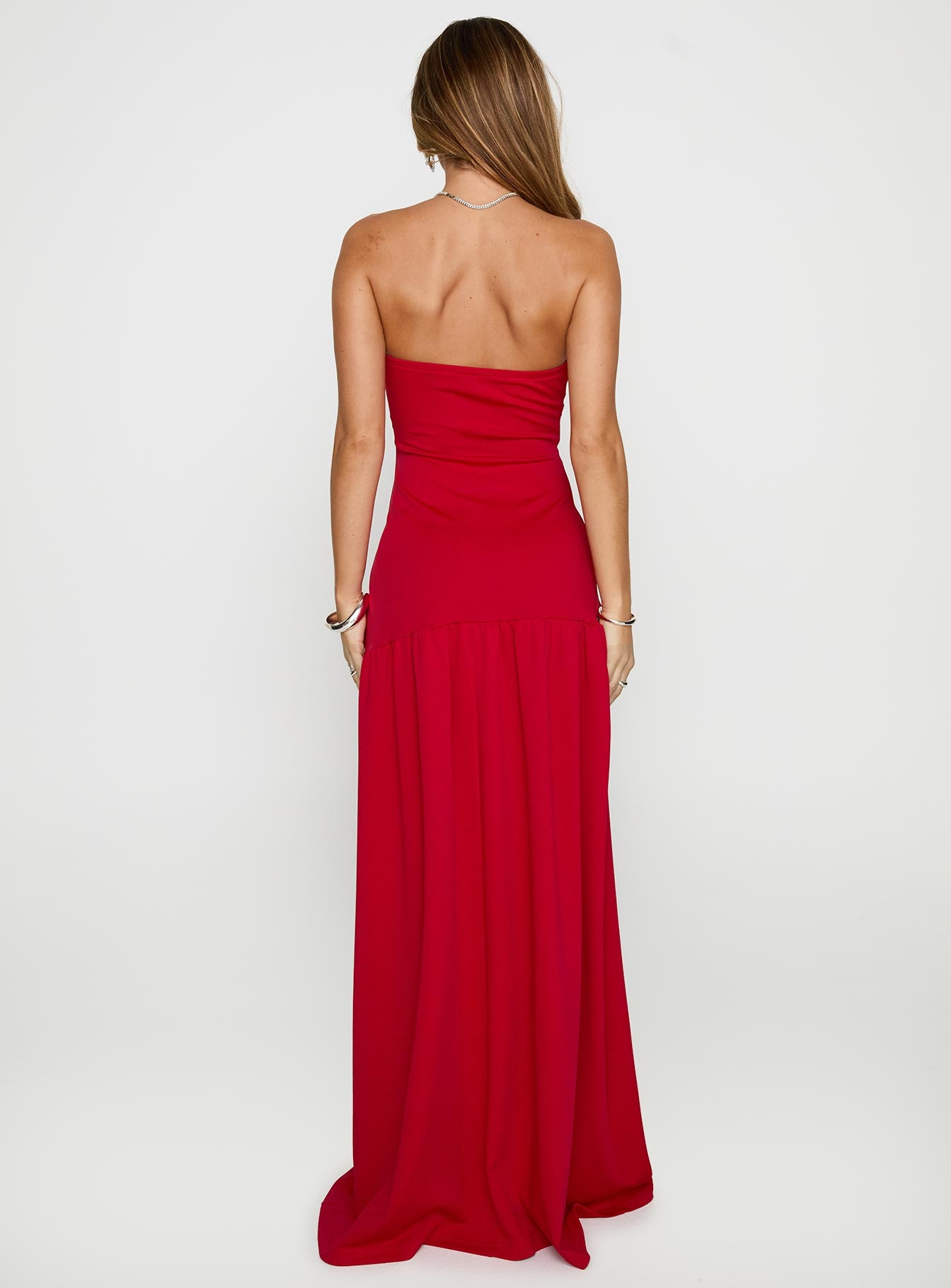 Move Me Strapless Maxi Dress Red - Image 4