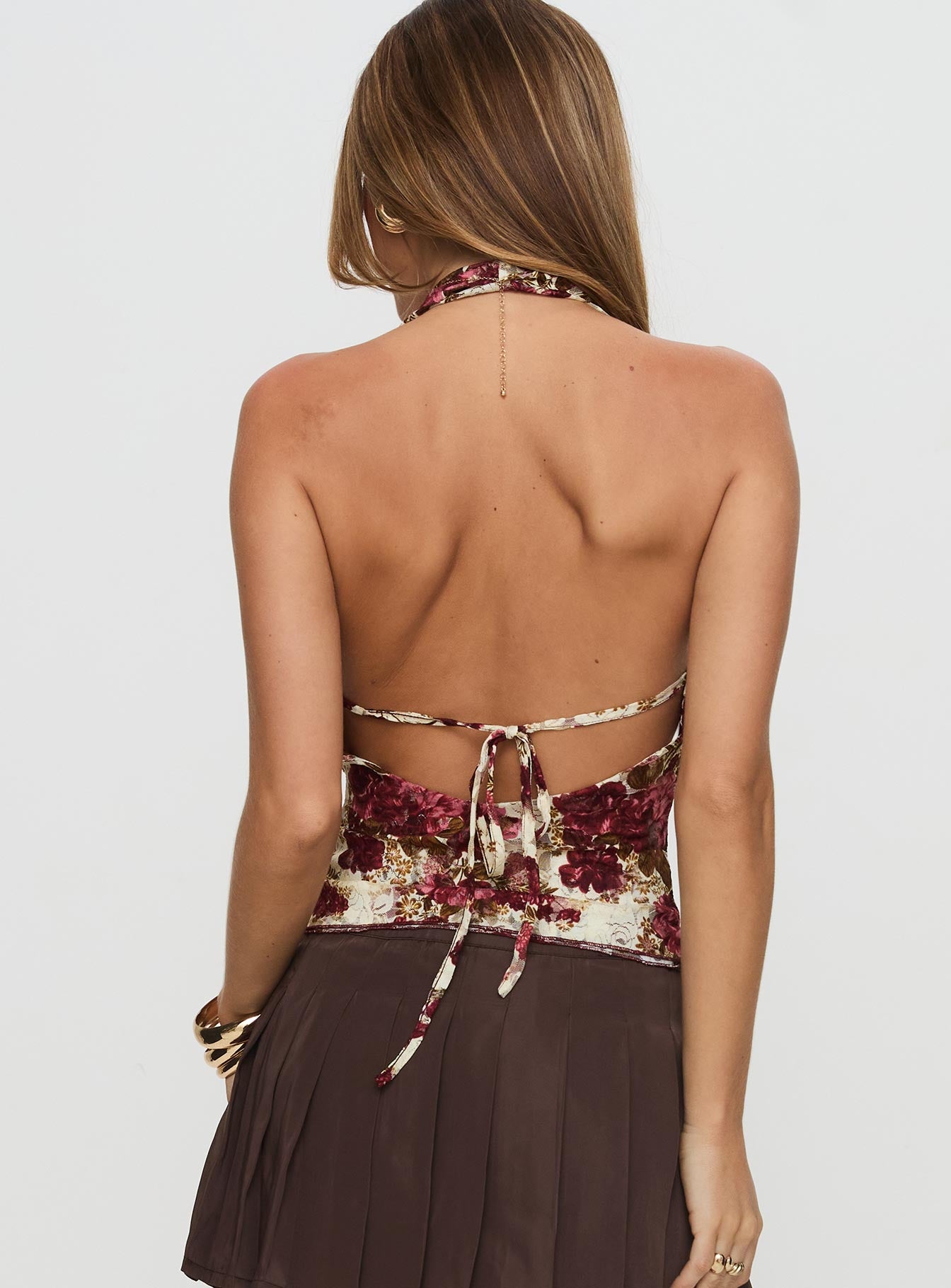 Capulet Halter Cowl Top Floral - Image 5