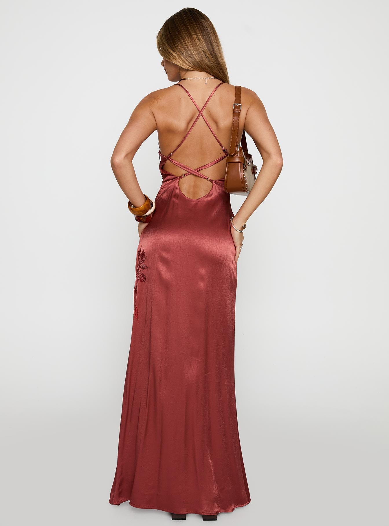 Catch You Up Beaded Maxi Dress Red - Image 5