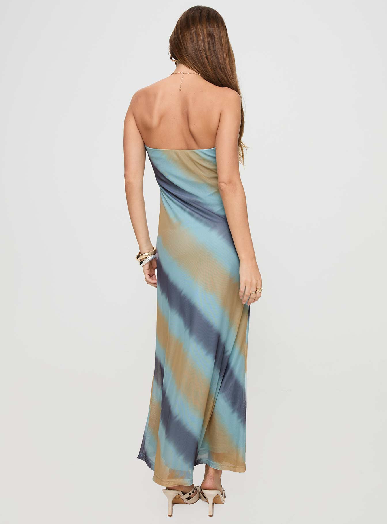 Celik Strapless Maxi Dress Blue / Brown - Image 5