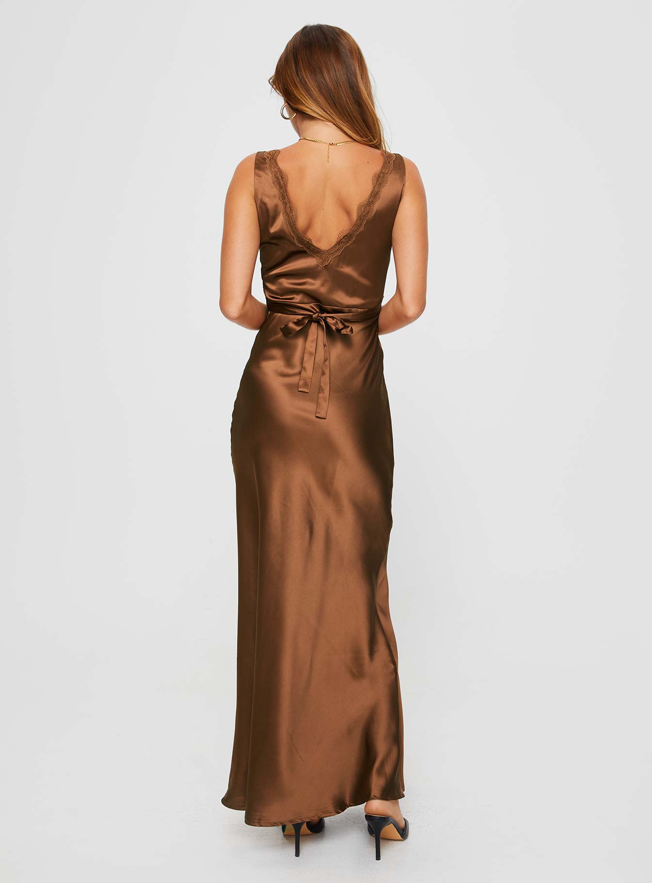 Galloway Maxi Dress Brown - Image 5