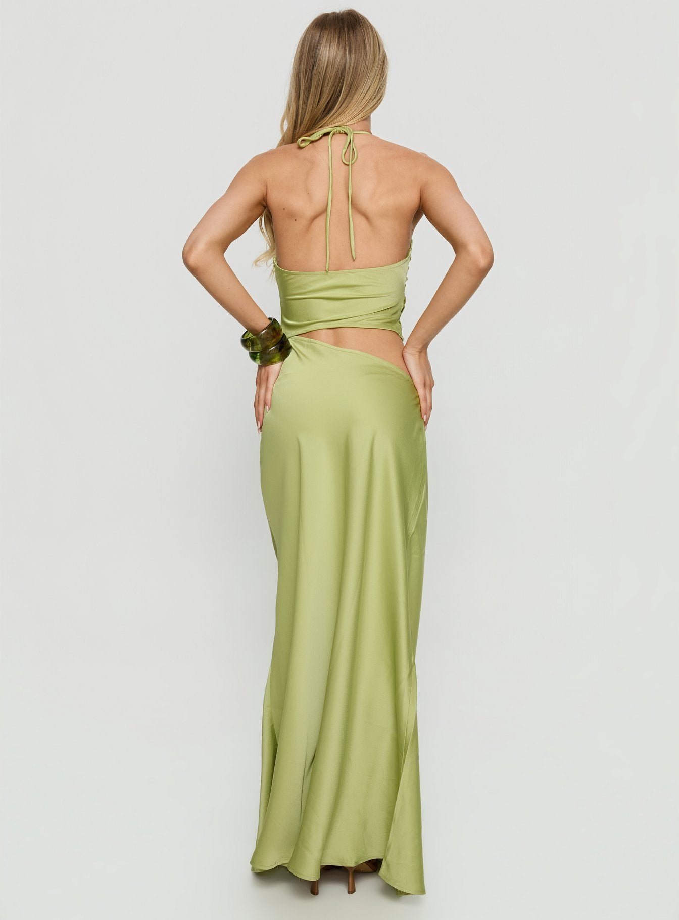 Morissa Halter Cut Out Maxi Dress Green - Image 5