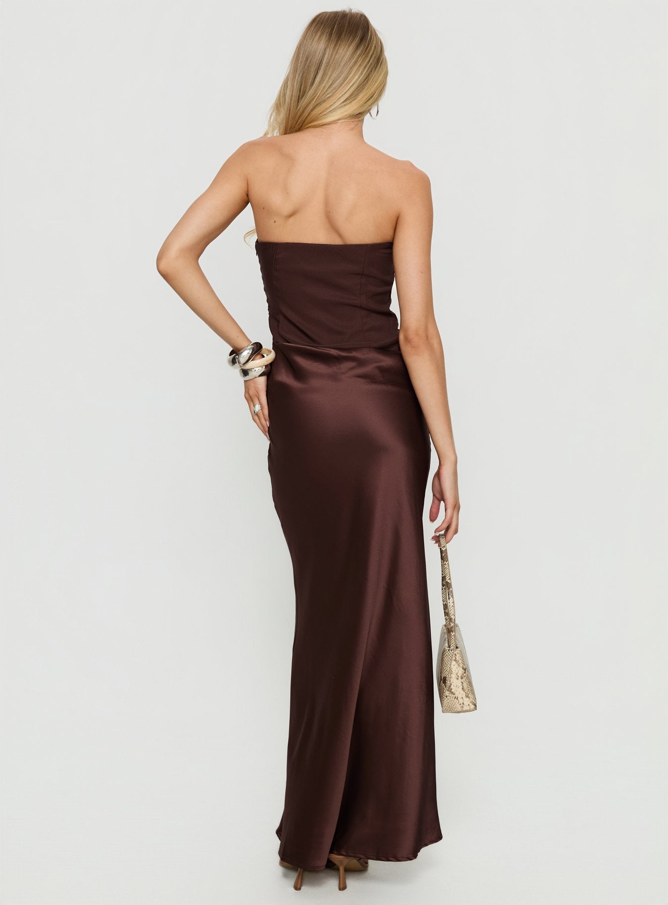 Lulita Strapless Maxi Dress Brown - Image 5