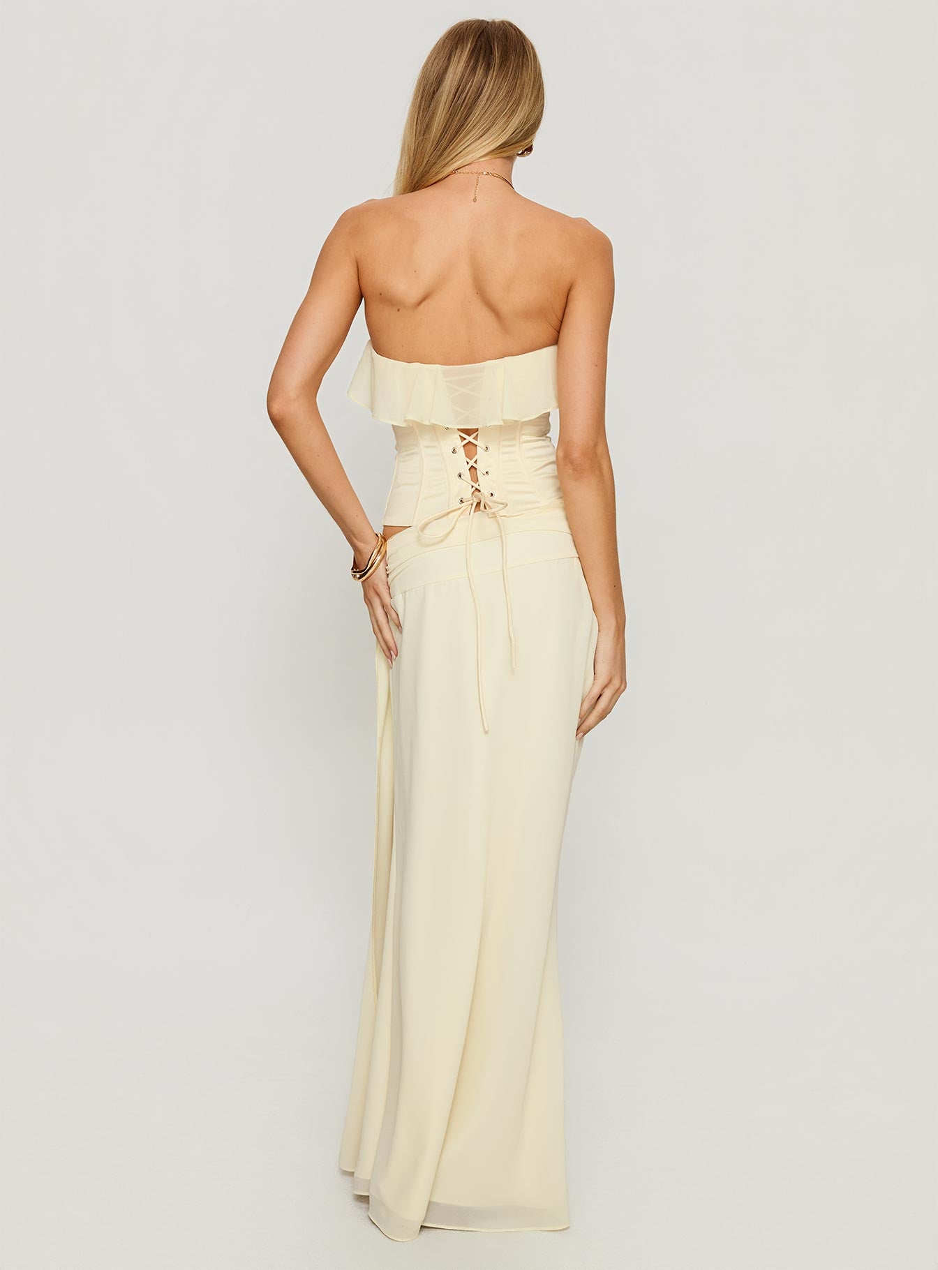Holliann Draped Maxi Skirt Butter - Image 5