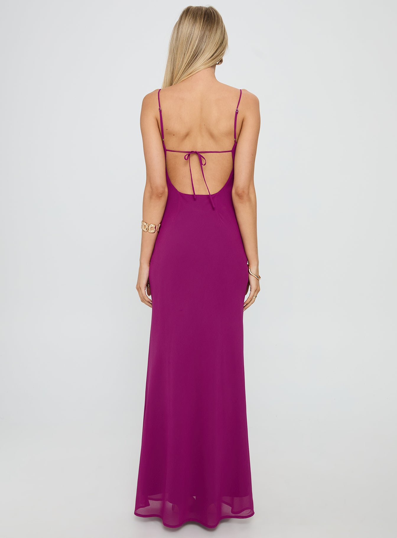 Syrina Cowl Neck Scarf Maxi Dress Berry - Image 5