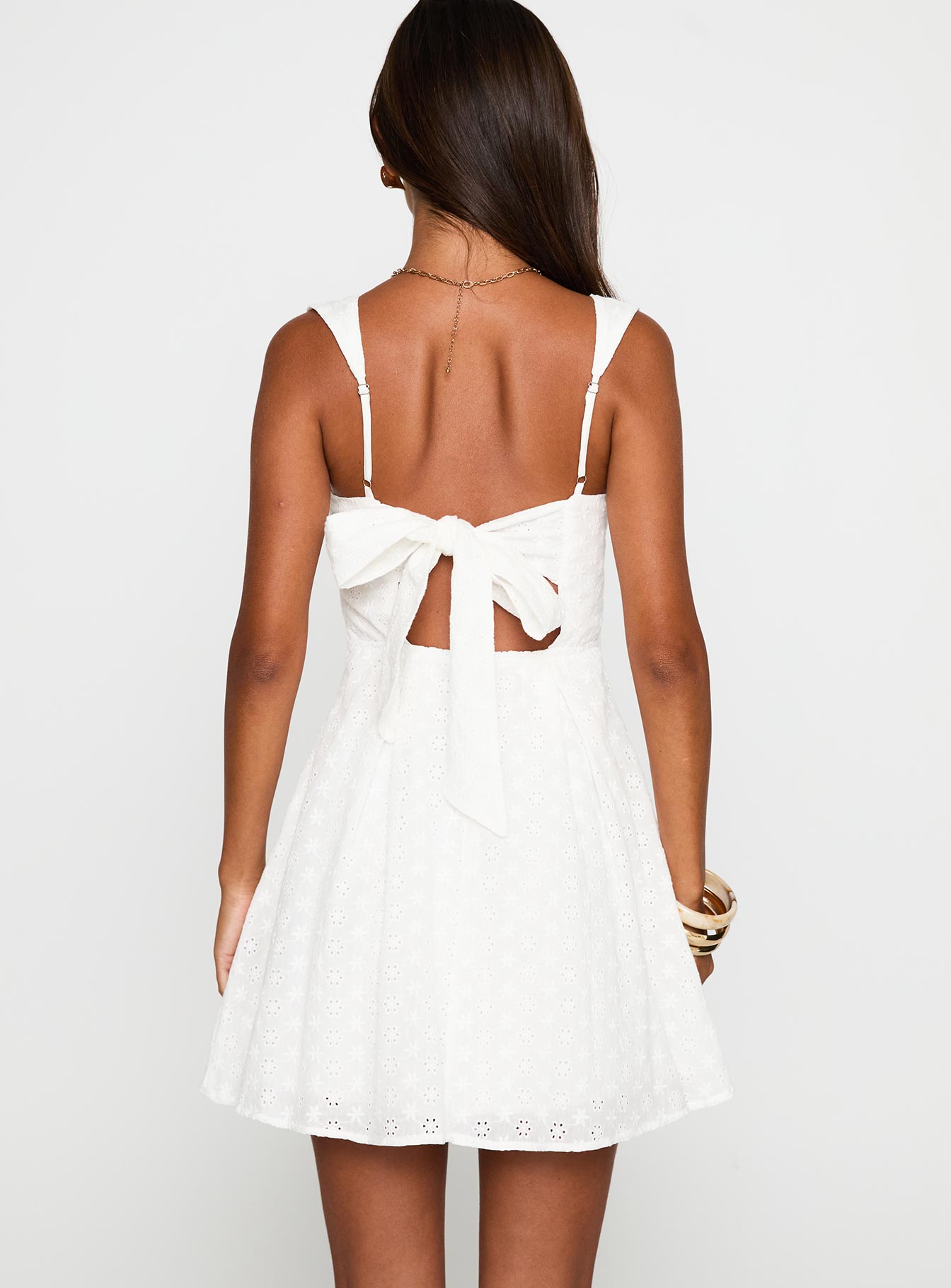 Xanthus Embroidered Mini Dress White - Image 5