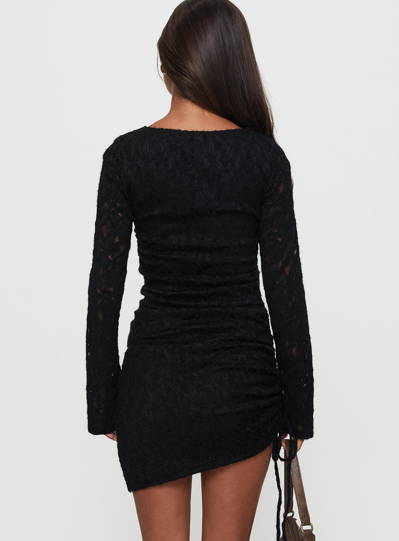 Que Sera Long Sleeve Mini Dress Black - Image 4