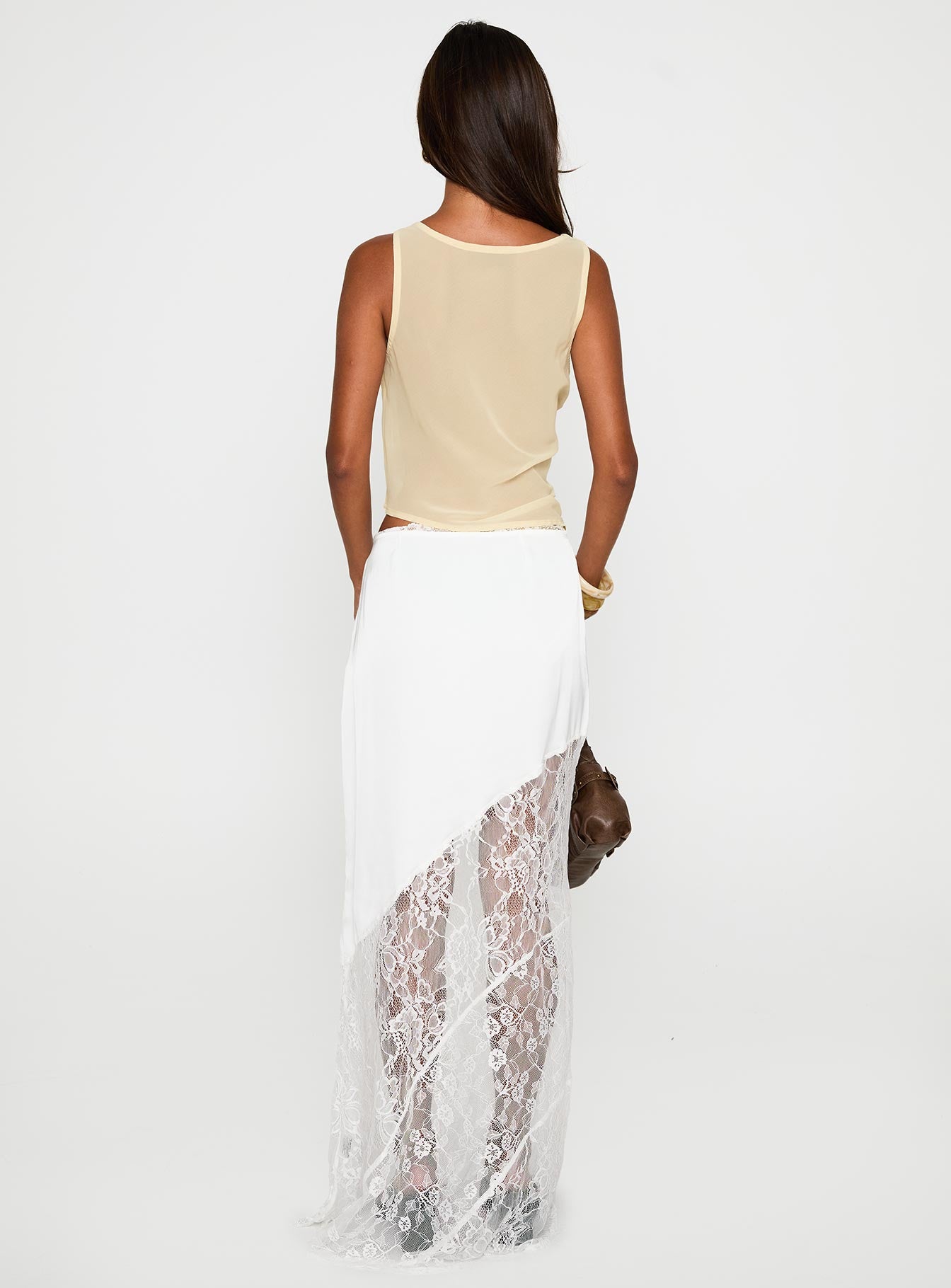Castelli Lace Maxi Skirt White - Image 5