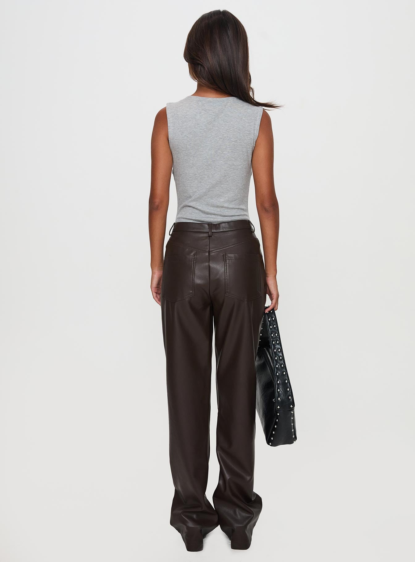 Nolene Low Rise Pants Chocolate - Image 4
