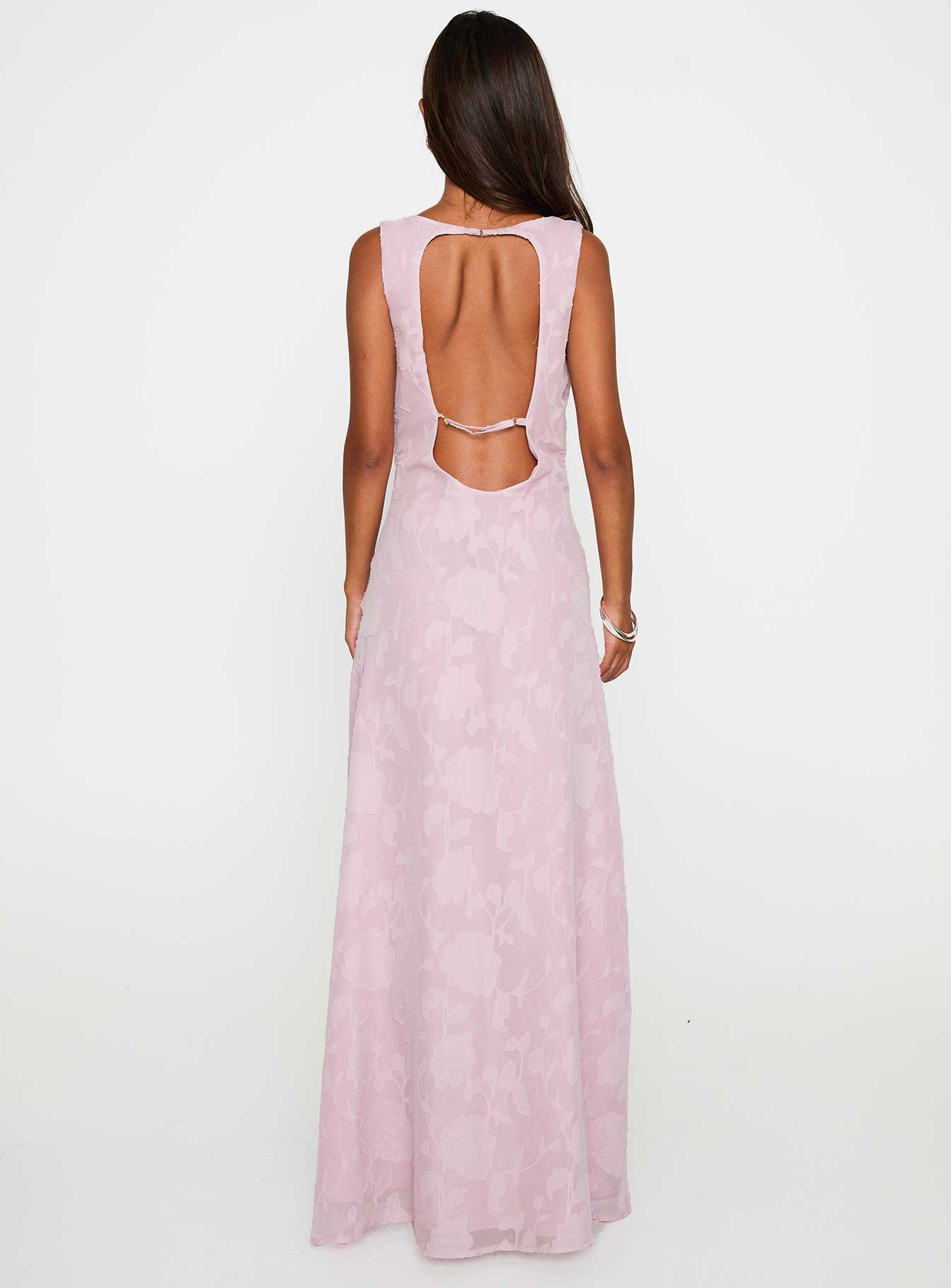 Frederica Plunge Burnout Maxi Dress Mauve - Image 5