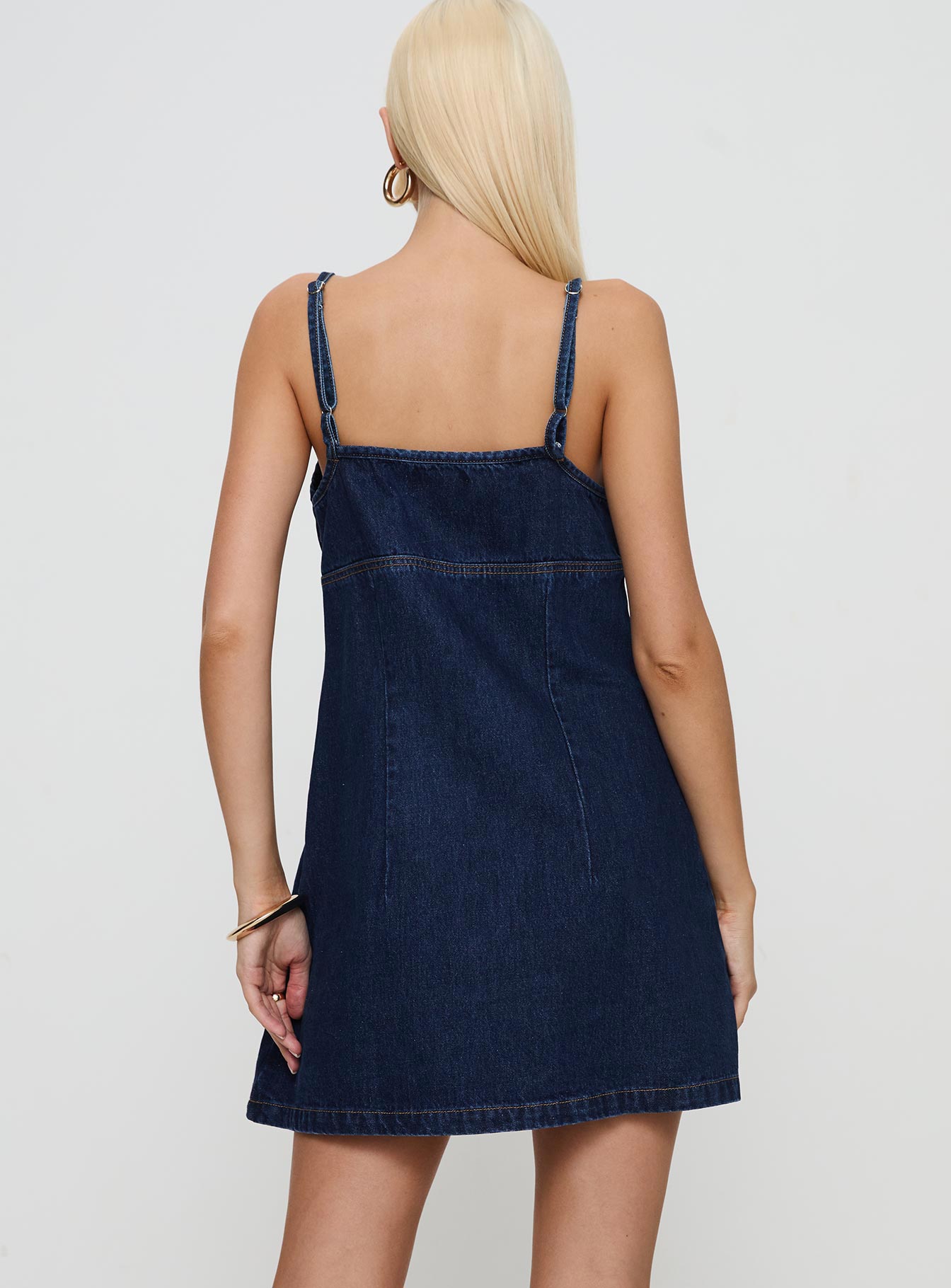 Adria Denim Mini Dress Indigo - Image 5