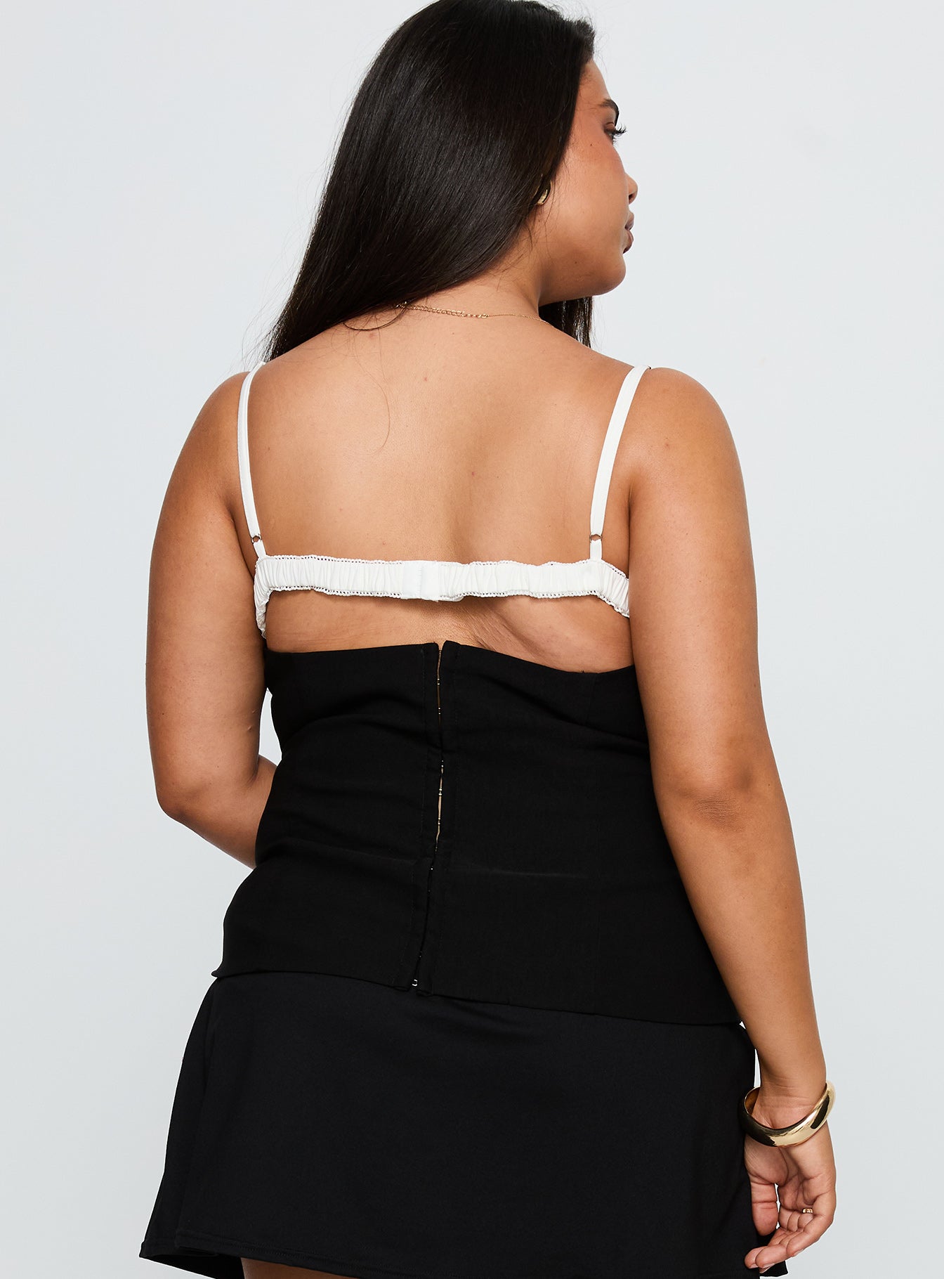 Renaissance Corset Lace Top Black / White Curve - Image 5