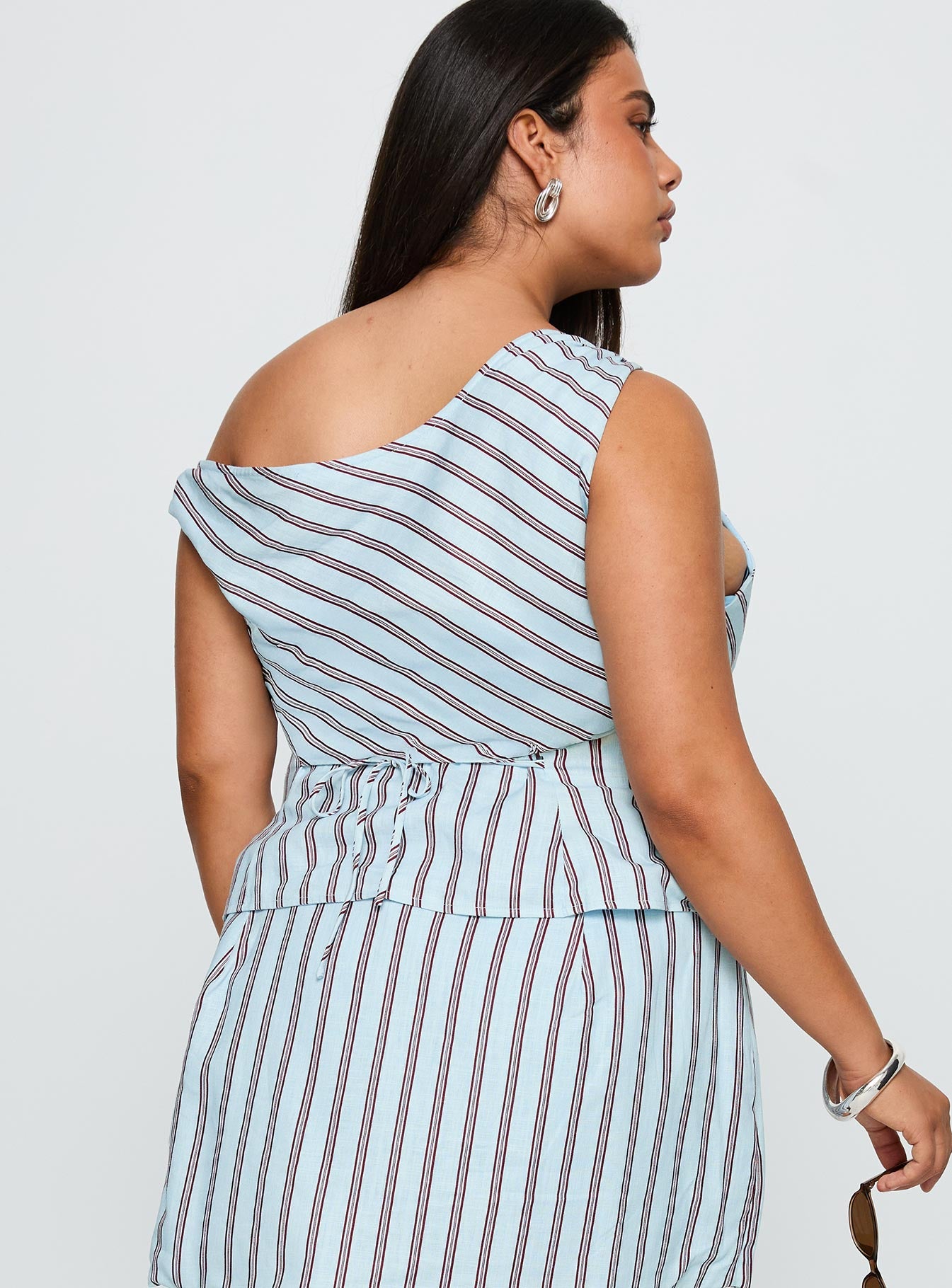 Del Rio Off The Shoulder Top Blue / Maroon Curve - Image 5