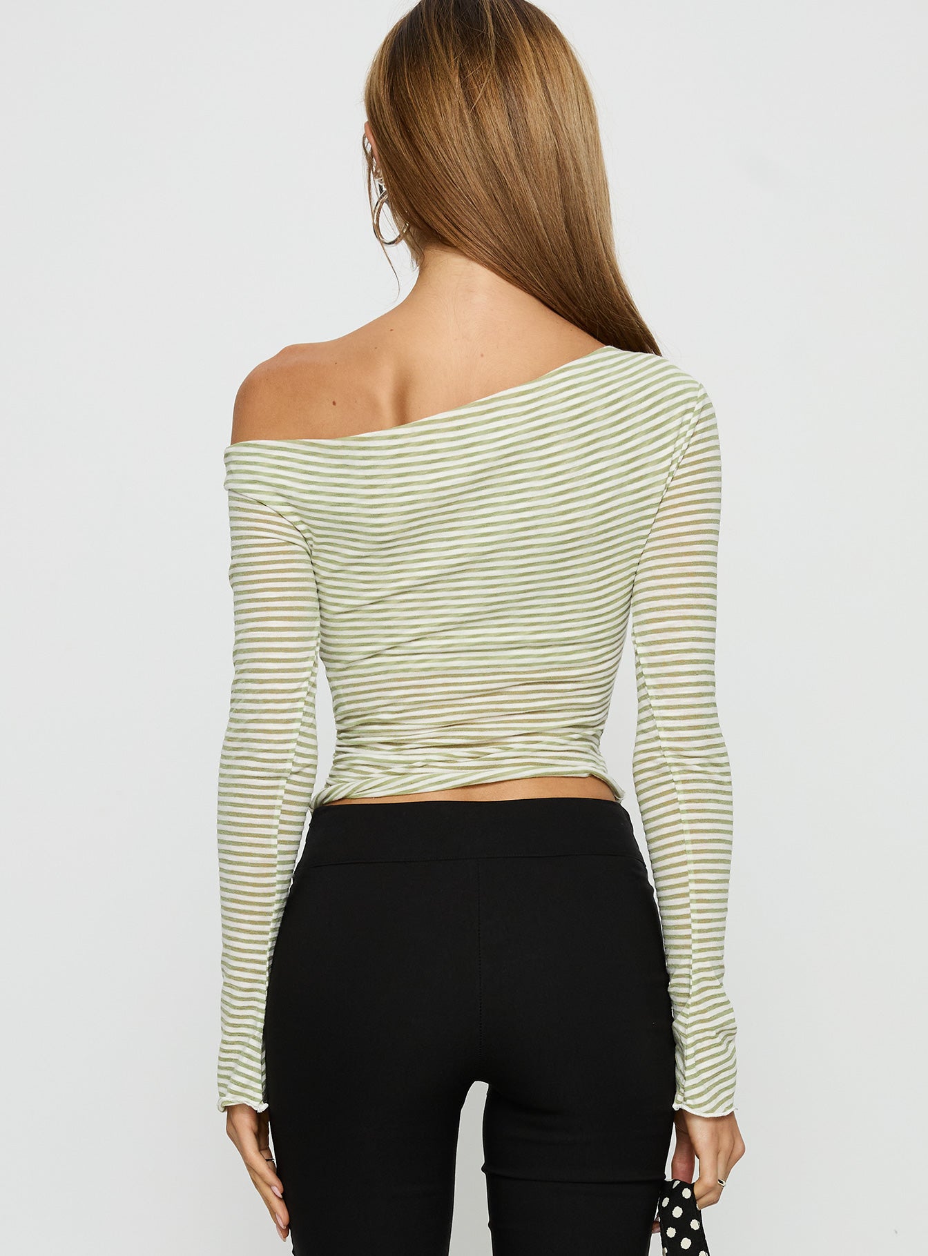 Synergies Long Sleeve Top Sage / White Stripe - Image 5