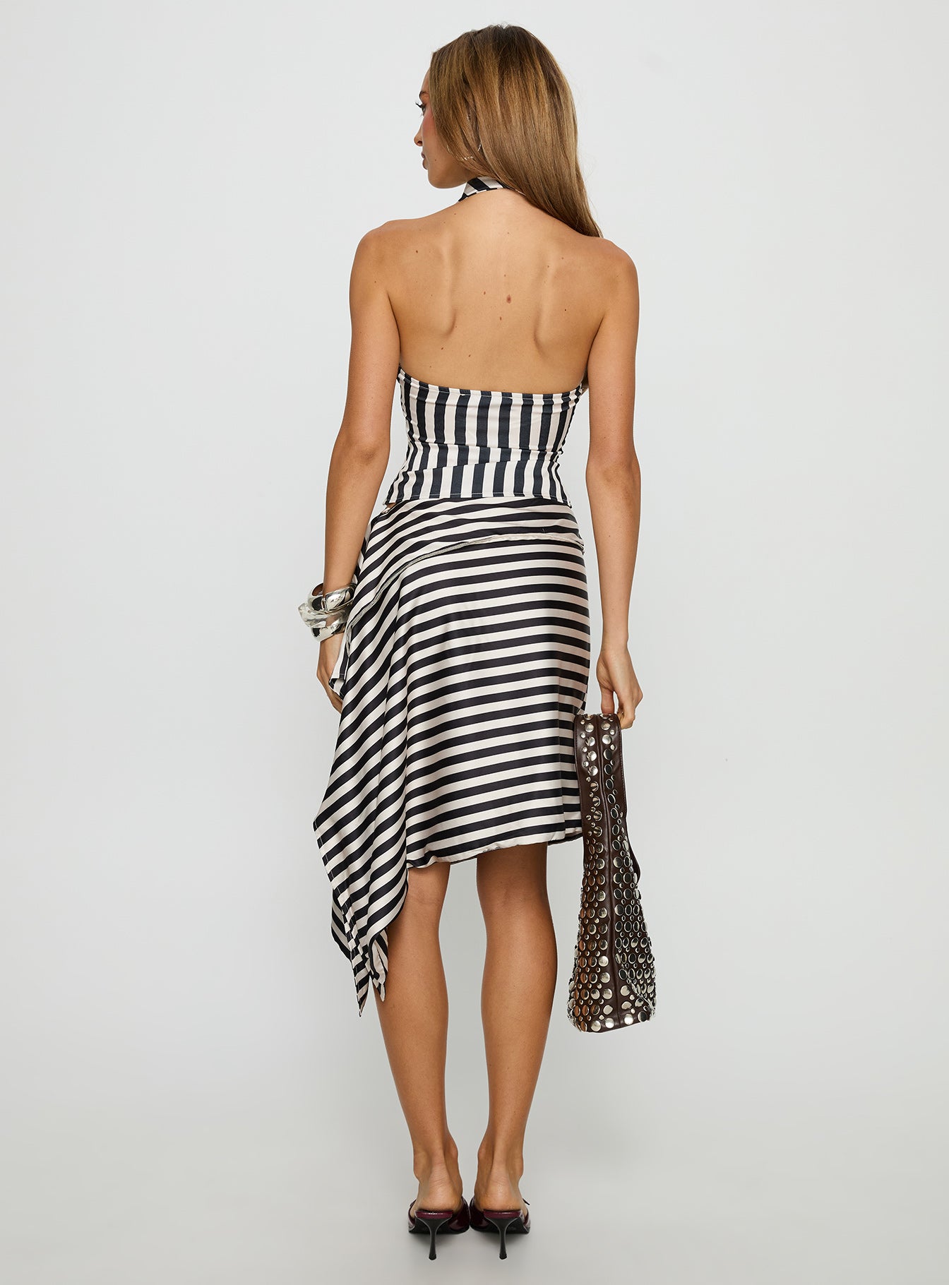 Allure Midi Skirt Noir Stripe - Image 5
