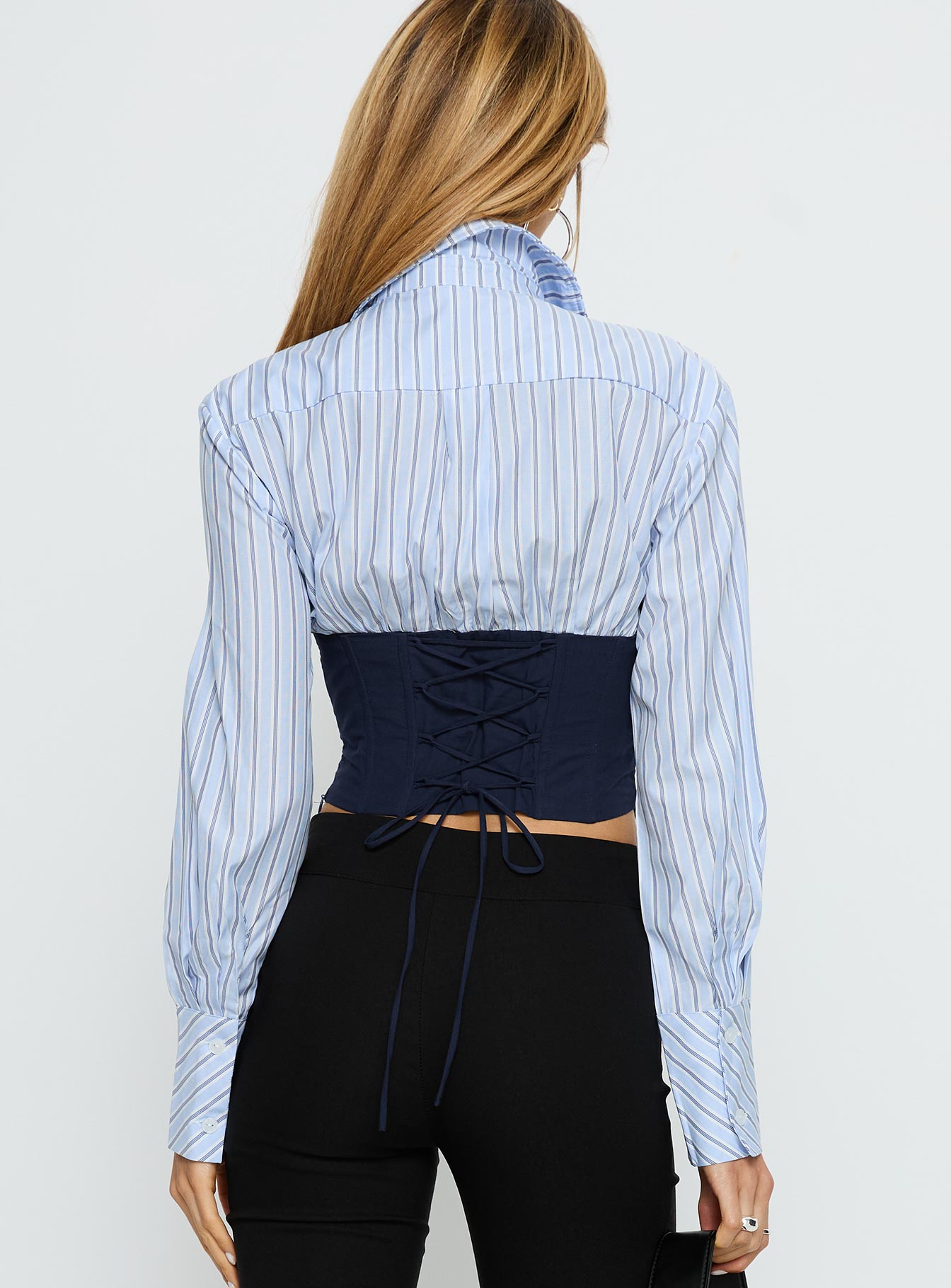 Darvell Corset Shirt Blue - Image 5