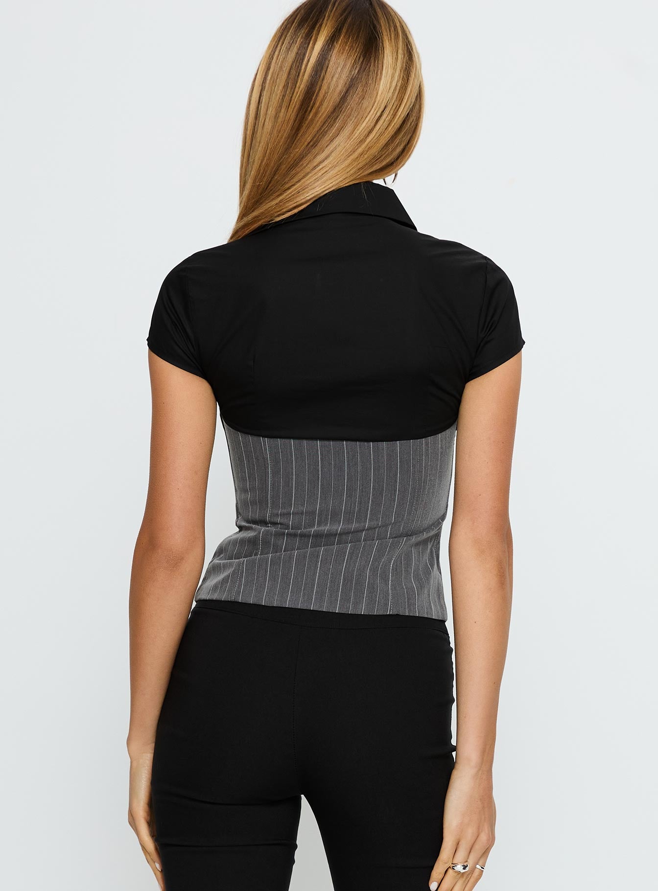 Bobette Corset Top Black / Grey - Image 5