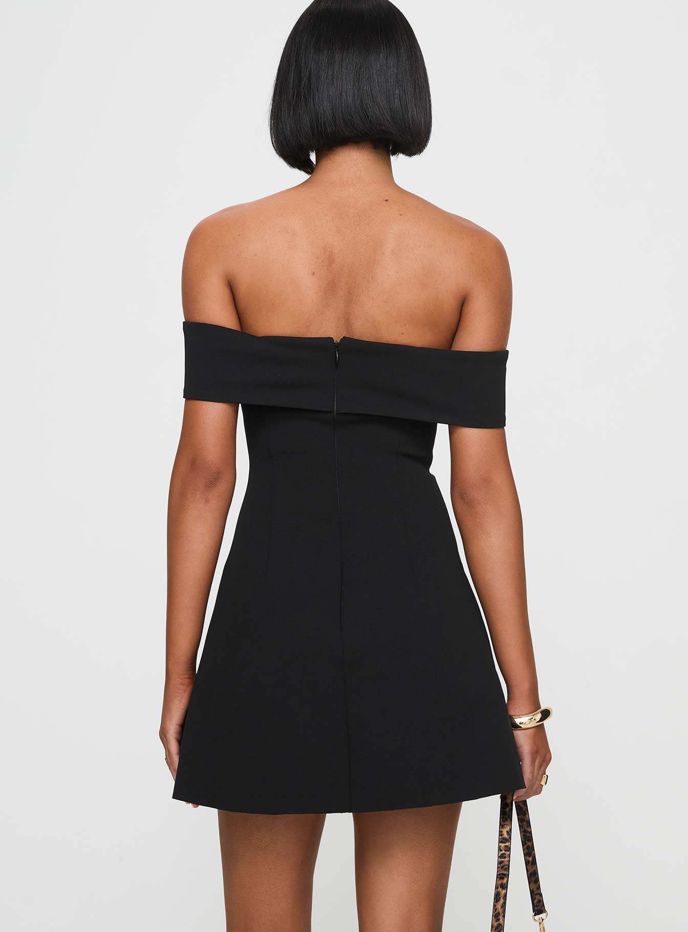 Lanes Off The Shoulder Mini Dress Black Tall - Image 5