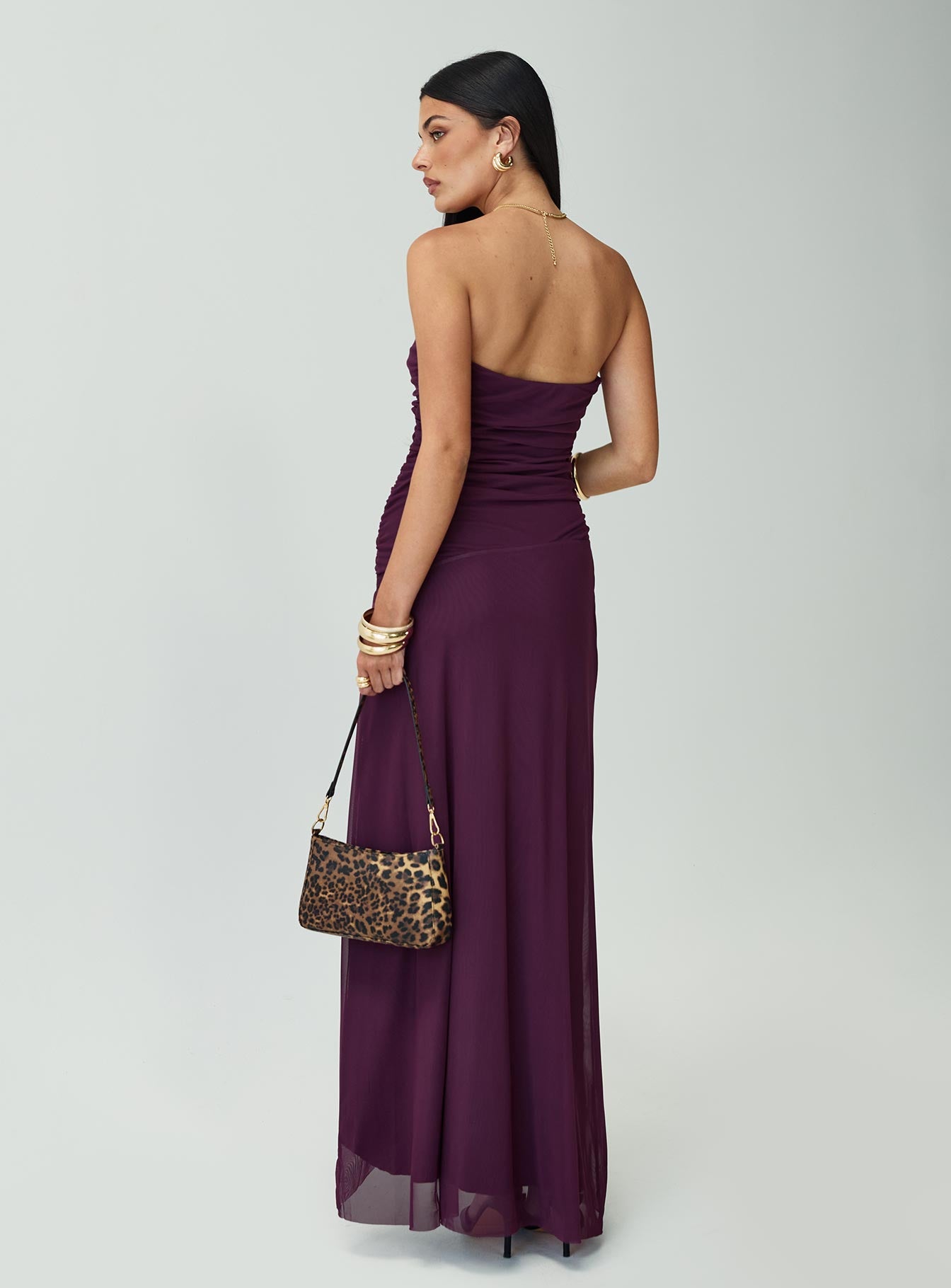 Barbarella Strapless Maxi Dress Purple - Image 4